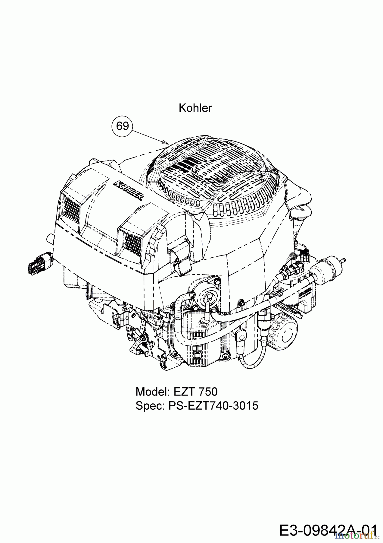  Cub Cadet Zero Turn ProZ 100-54 53AWEFJA330  (2016) Engine Kohler