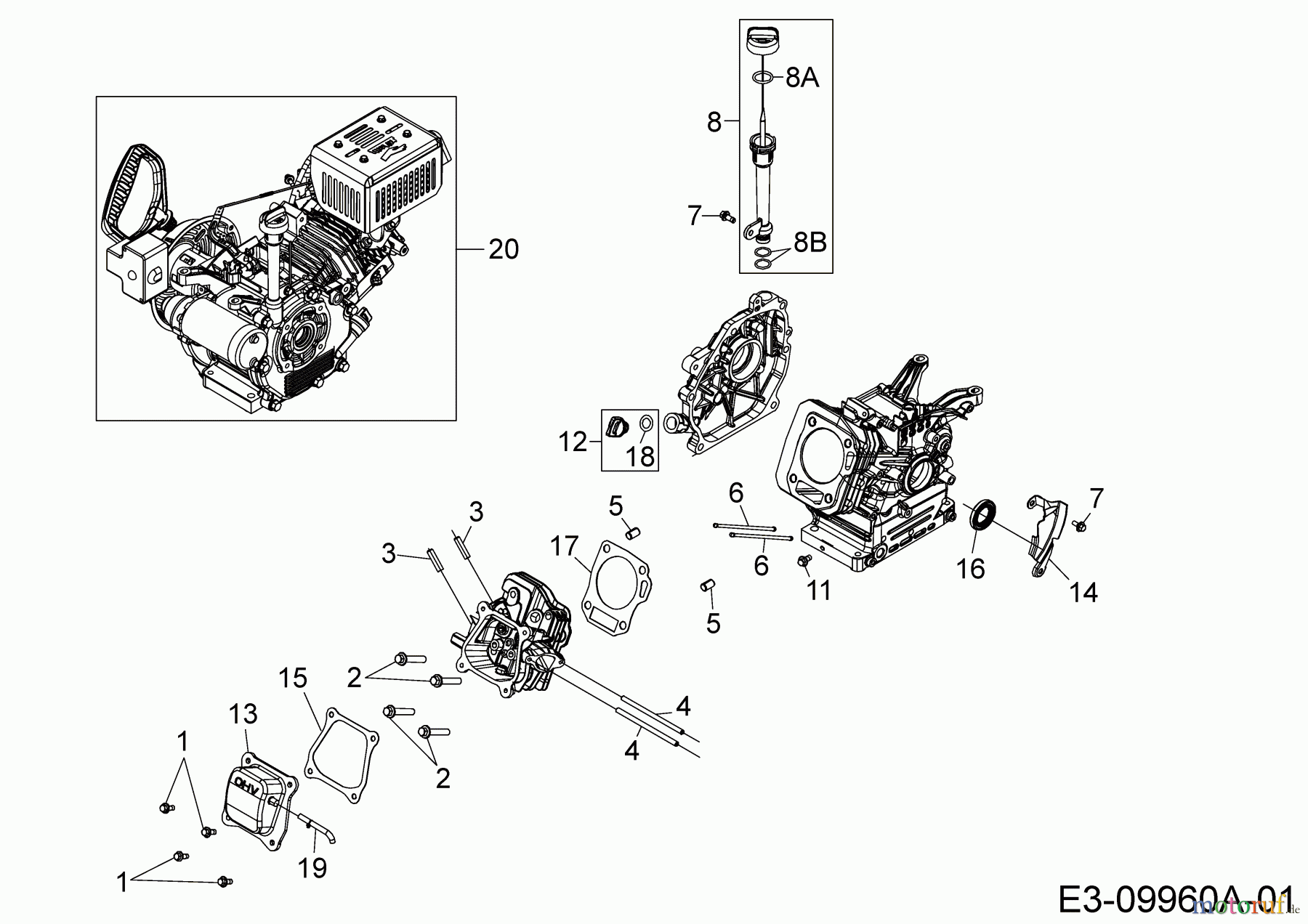  MTD-Engines MTD horizontal 670-JH 752Z670-JH  (2017) Oil drain plug, Dipstick, Couvercle de culasse