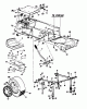Yard-Man HH 8200 14AU834H643 (1998) Listas de piezas de repuesto y dibujos Decklift,Rear frame, Rear wheels