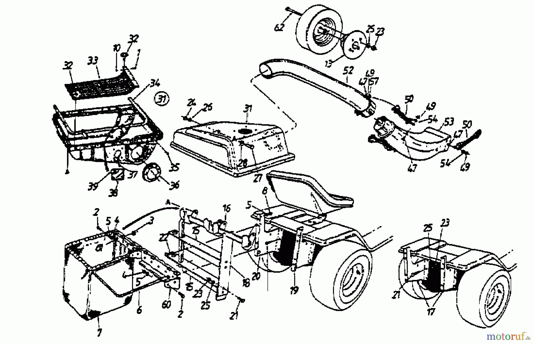  MTD Accessories Accessories garden and lawn tractors Grass catcher for 400 series 190-064-000  (1993) Basic machine