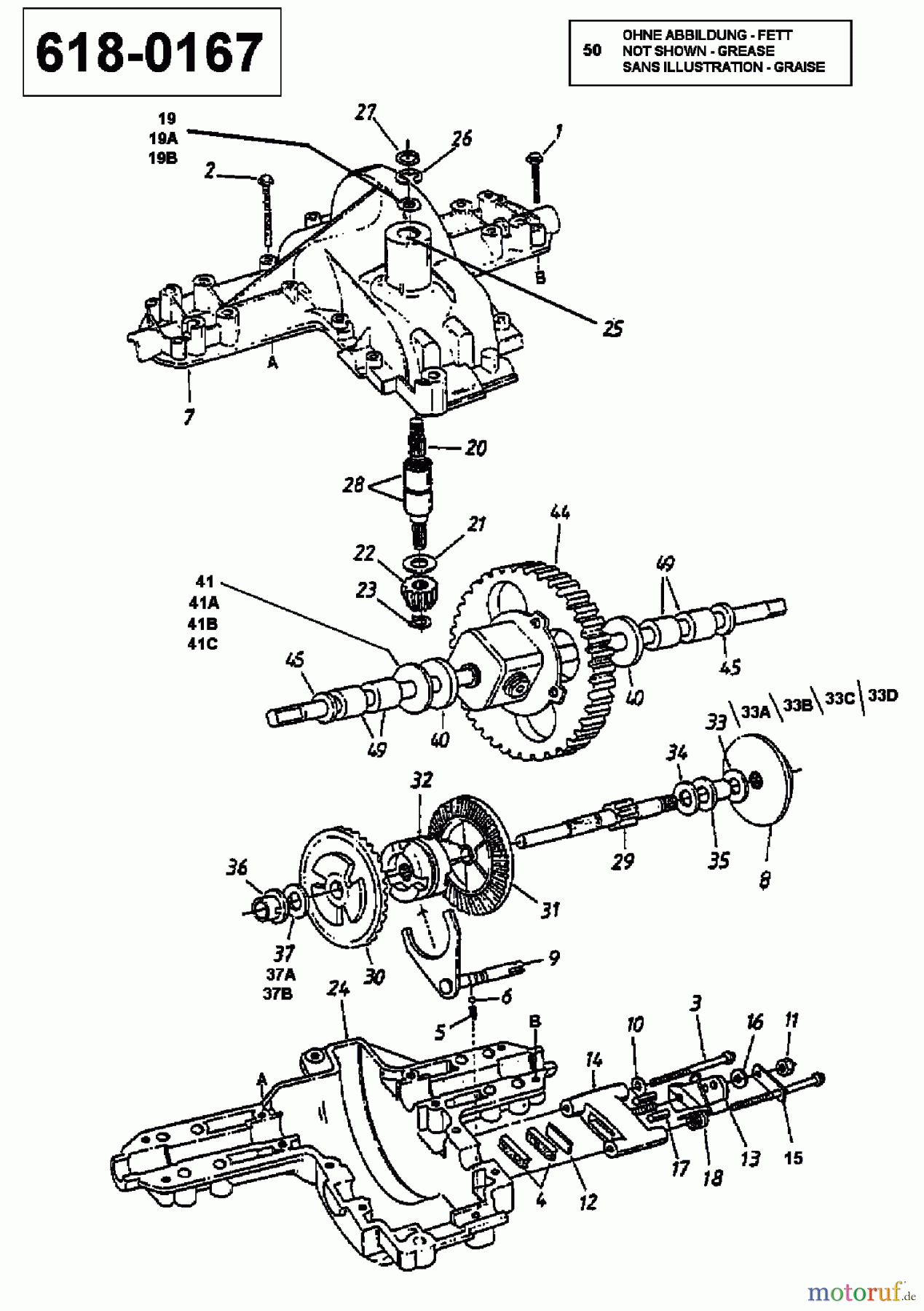  Bricolage Lawn tractors 130/102 136N762N615  (1996) Gearbox