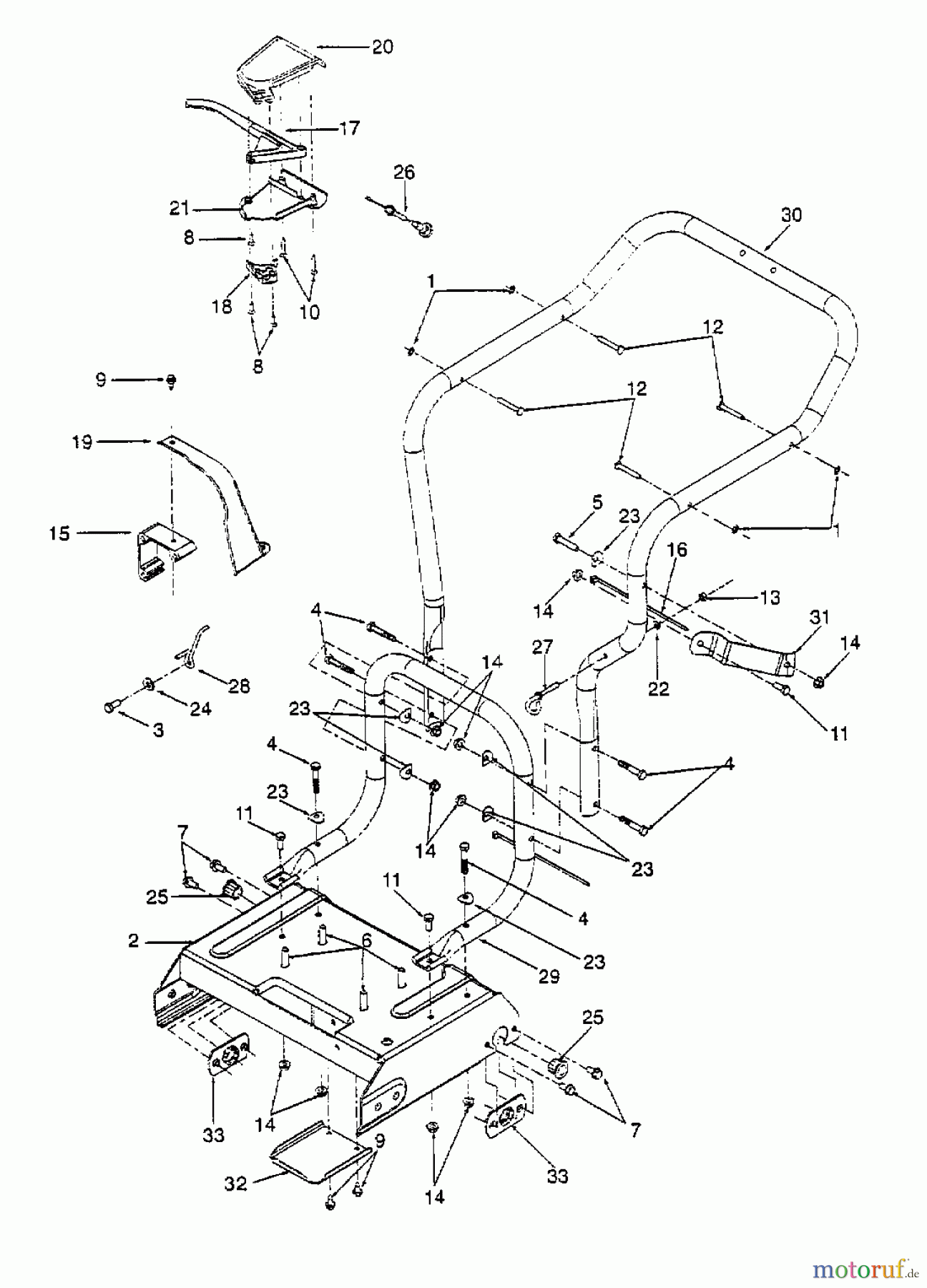  MTD Leaf blower, Blower vac 202 24A-202B678  (1998) Handle