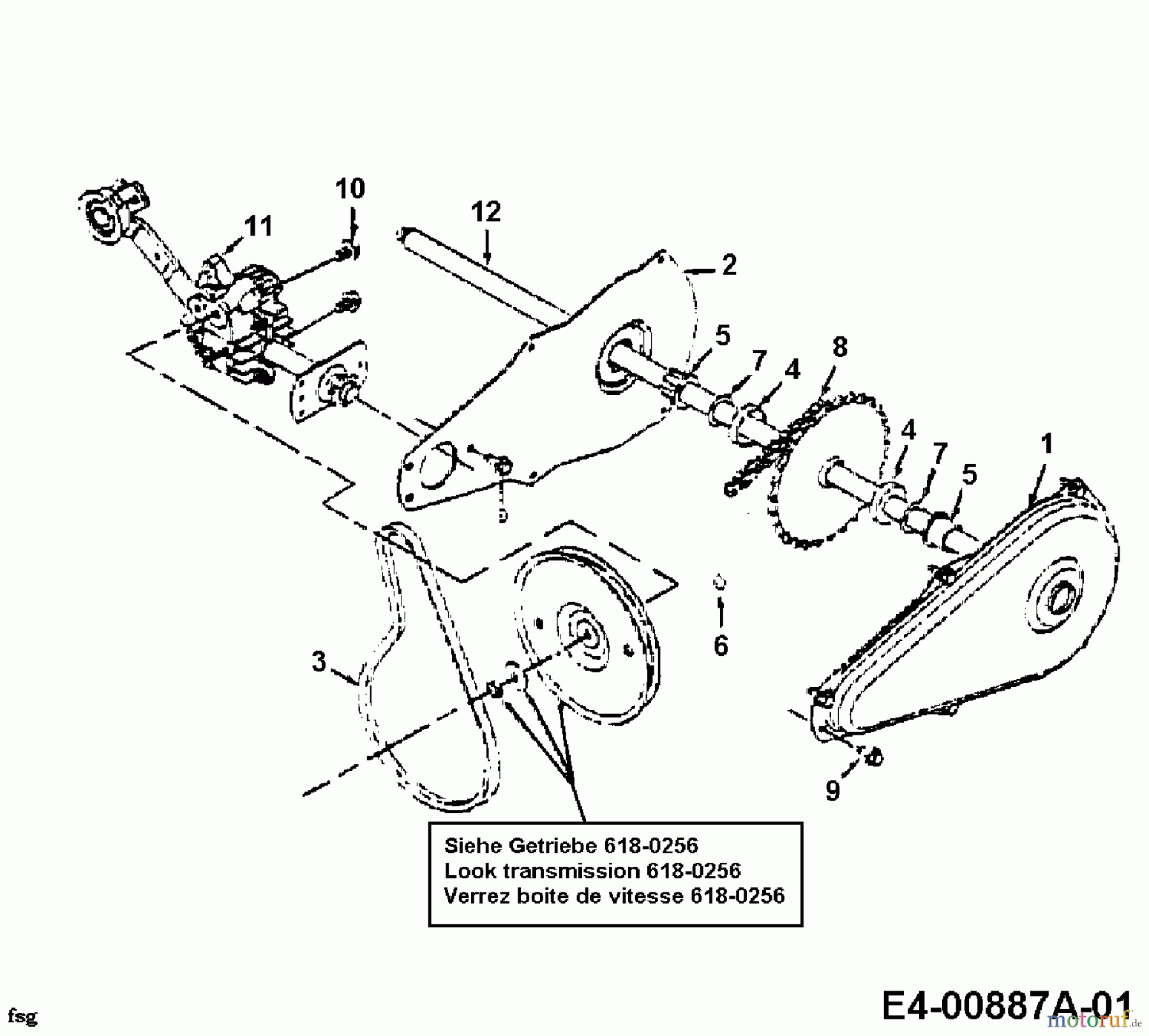  Yard-Man Leaf blower, Blower vac 203 B 24A-203B643  (1998) Chain case
