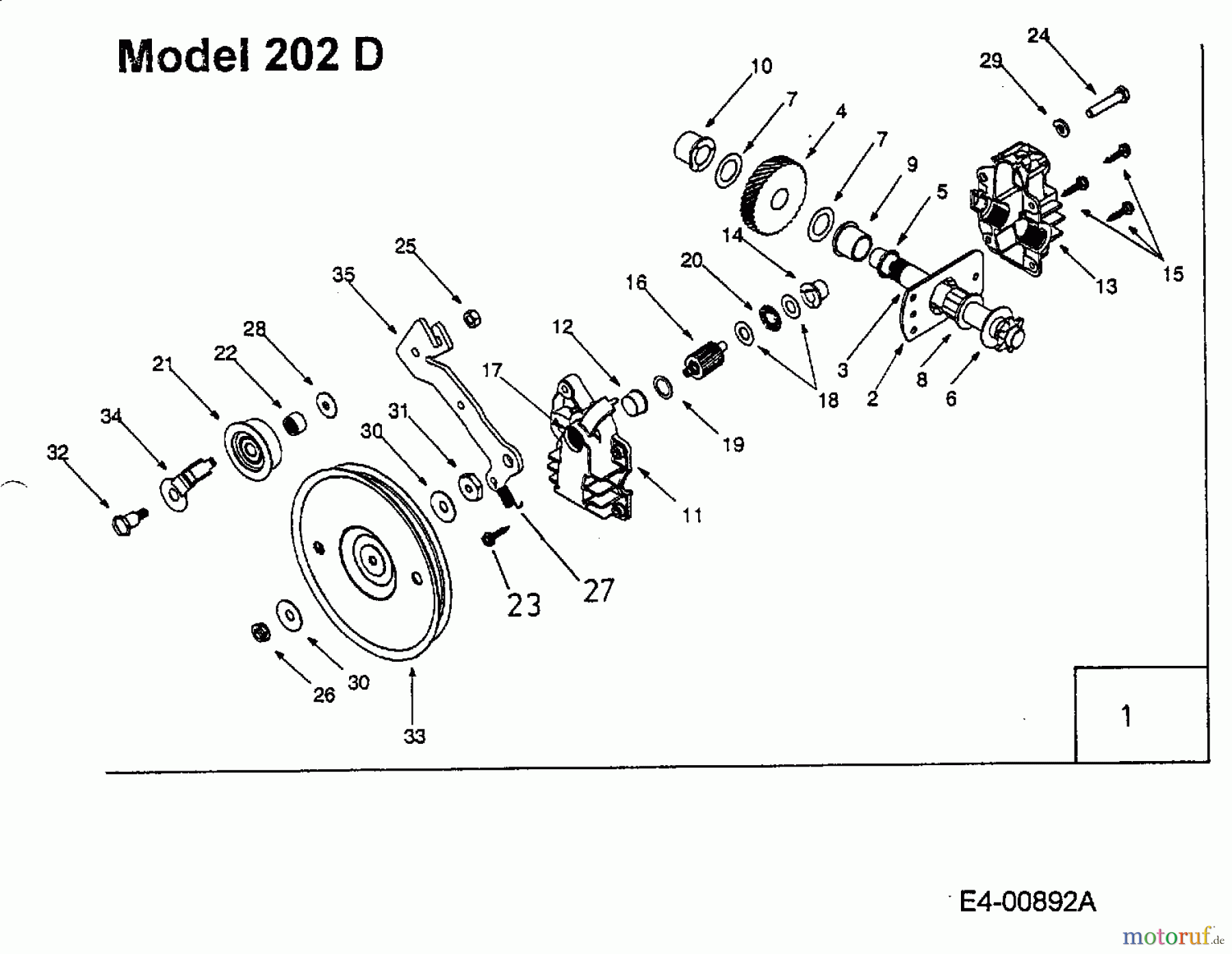  MTD Leaf blower, Blower vac 202 24A-202D678  (2005) Gearbox