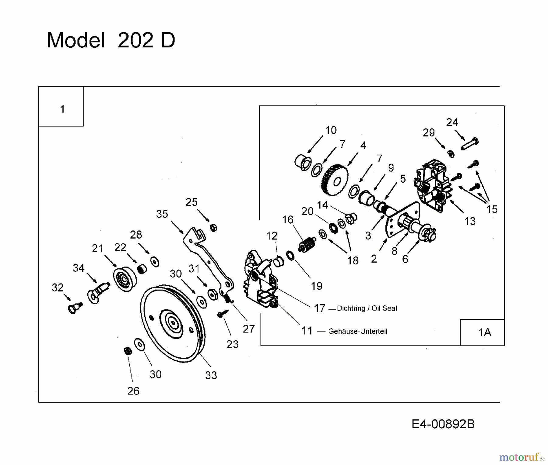  MTD Leaf blower, Blower vac 202 24A-202G678  (2009) Gearbox