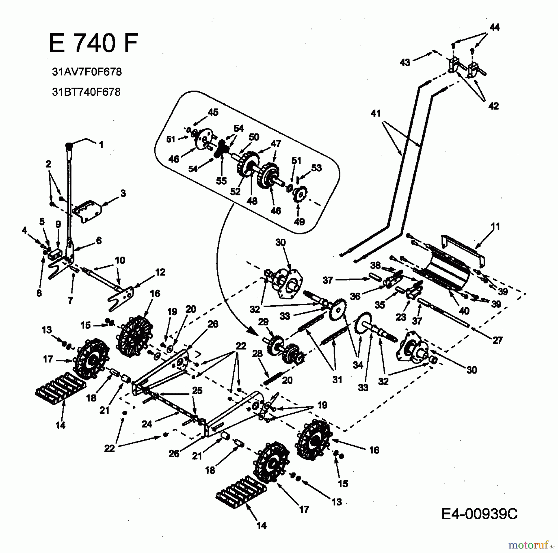  MTD Snow throwers E 740 F 31AV7F0F678  (2005) Track drive
