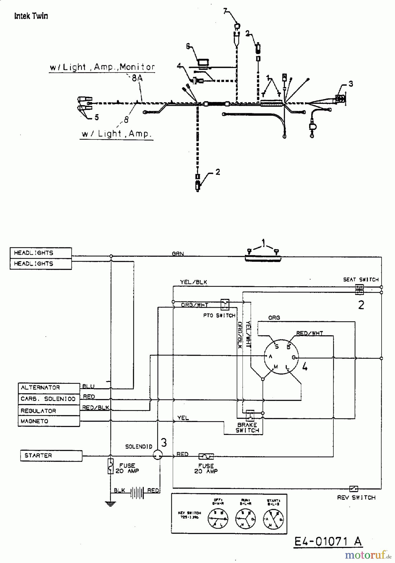  MTD Lawn tractors H 180 13AT698G678  (2003) Wiring diagram Vanguard