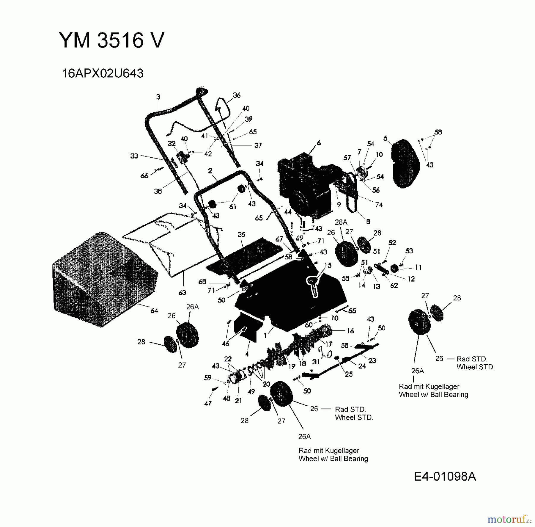  Yard-Man Petrol verticutter YM 3516 V 16APX02U643  (2004) Basic machine