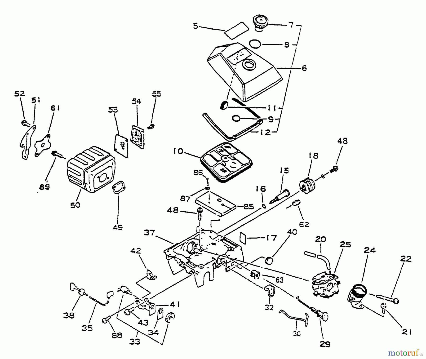  Echo Sägen, Kettensägen CS-5500 - Echo Chainsaw, S/N: 020977 - 999999 Intake, Exhaust, Air Cleaner
