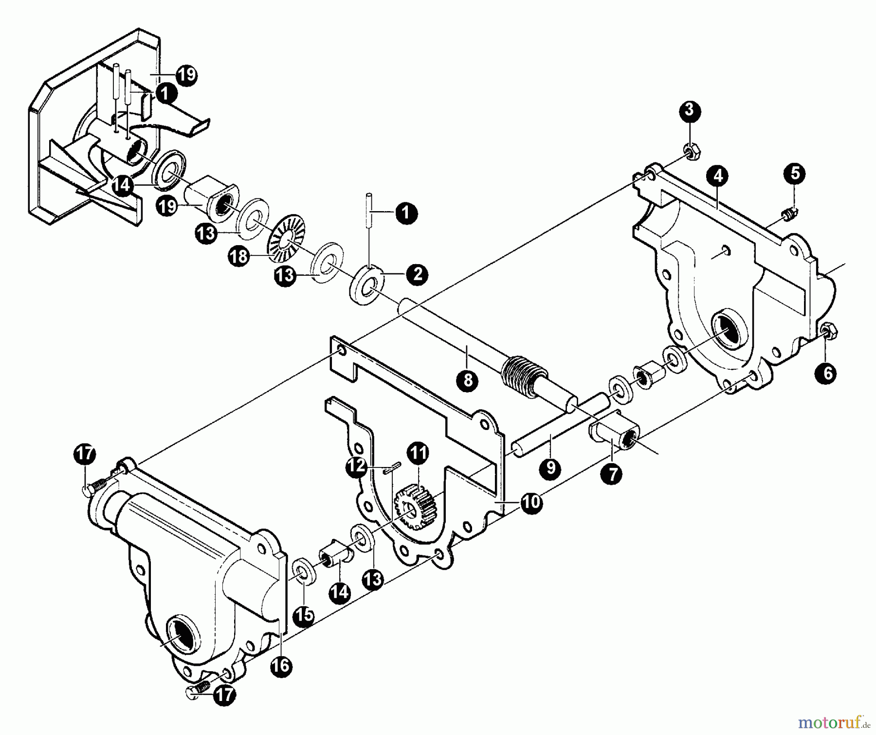 Echo Schneefräsen ST-5024 - Echo Snow Thrower (Type 1E) Impeller Assembly, Worm Gear, Auger Shaft, Gear Case