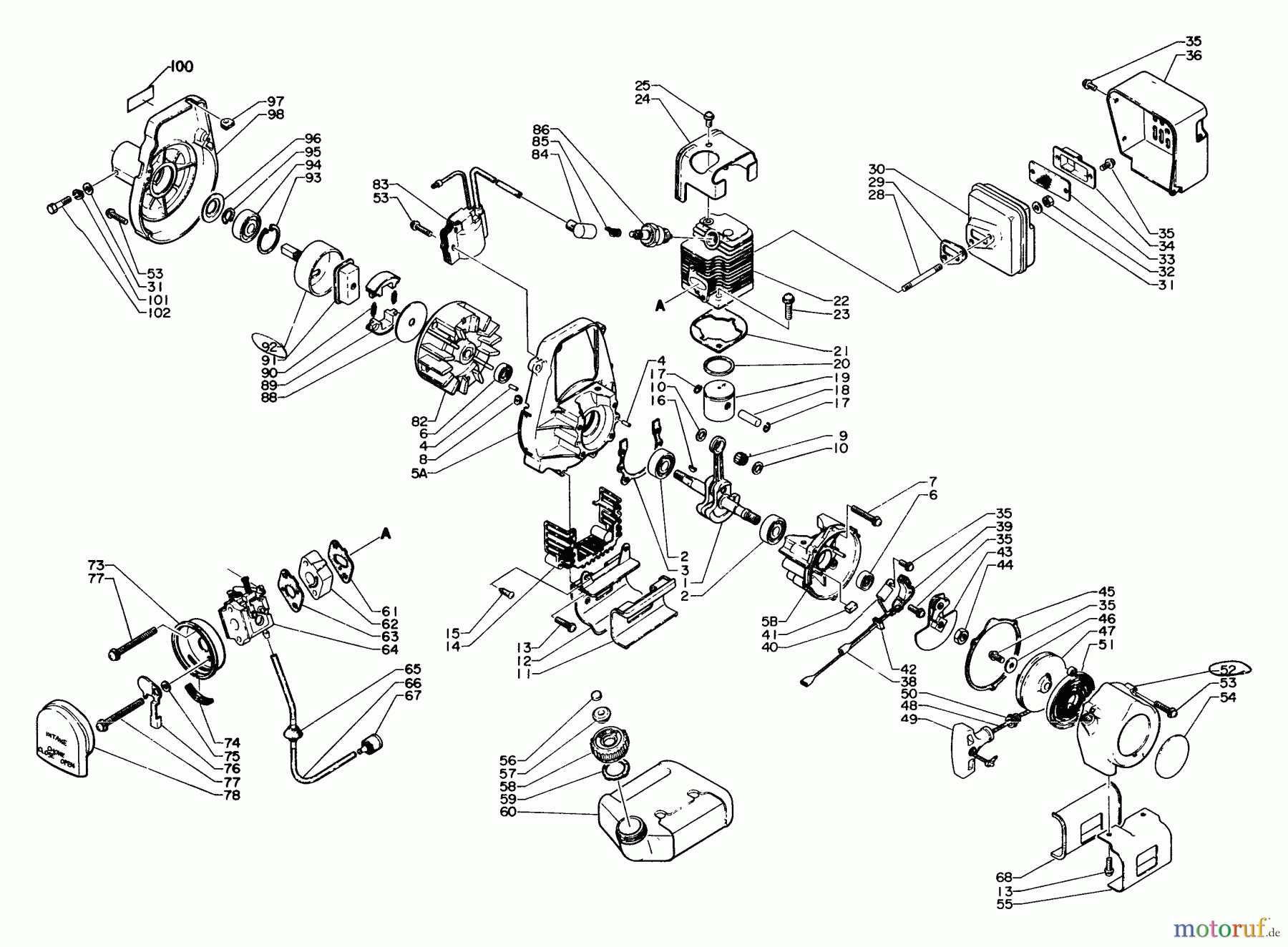  Echo Trimmer, Faden / Bürste GT-200A - Echo String Trimmer Engine, Crankcase, Ignition