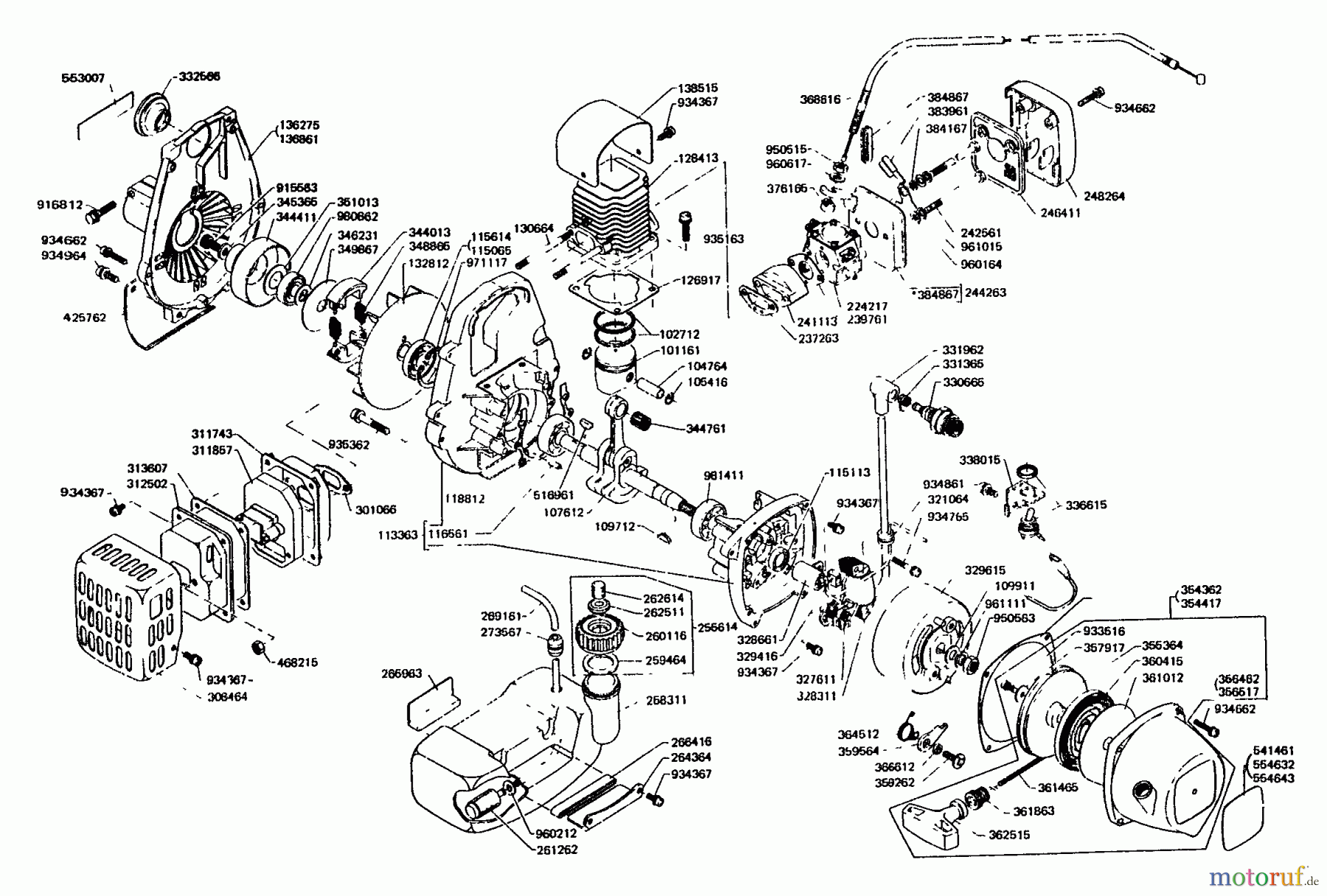  Echo Trimmer, Faden / Bürste GT-200 - Echo String Trimmer Engine, Crankcase, Ignition