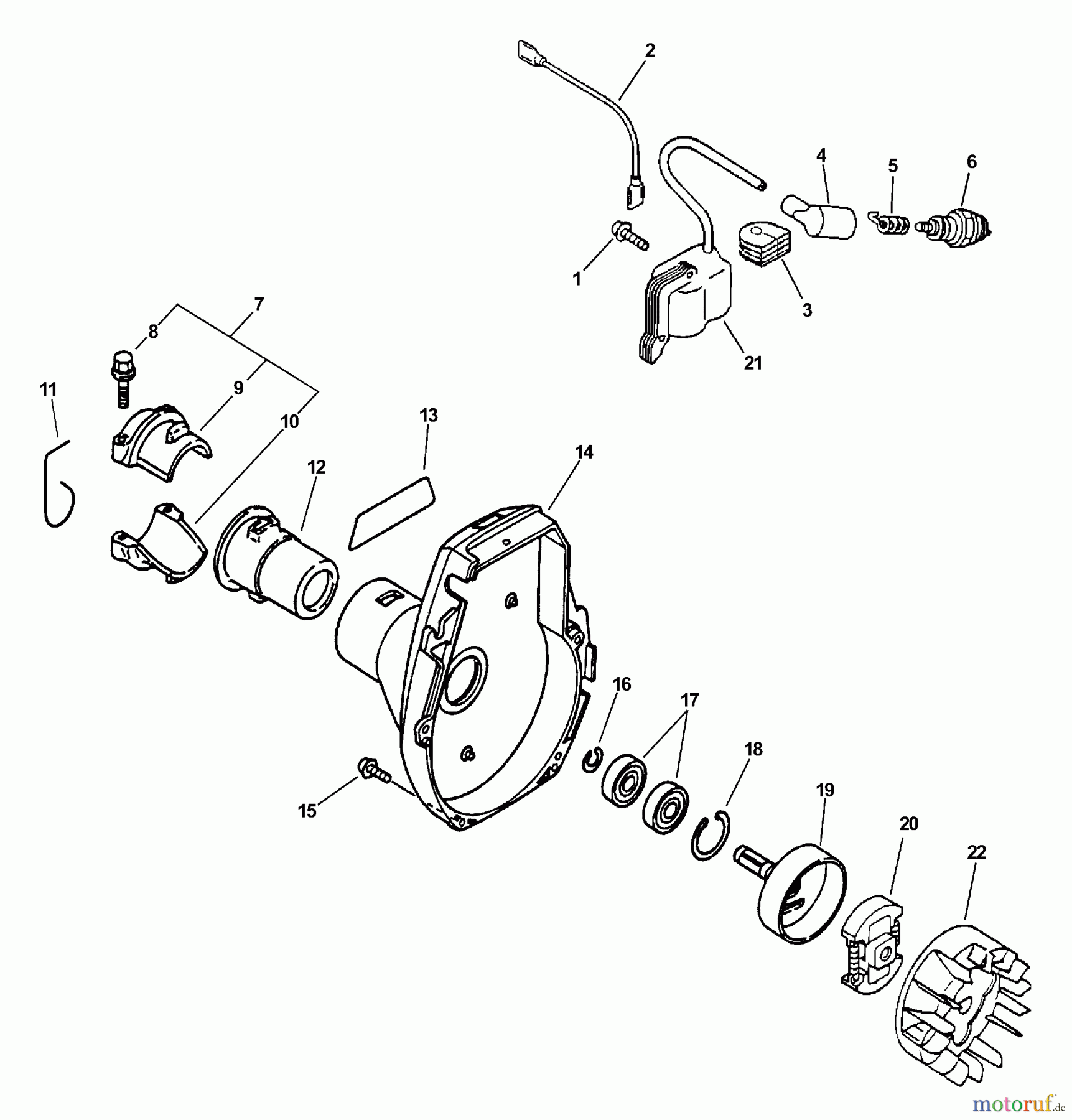  Echo Trimmer, Faden / Bürste SRM-2410 - Echo String Trimmer (Type 1E) Ignition, Fan Case