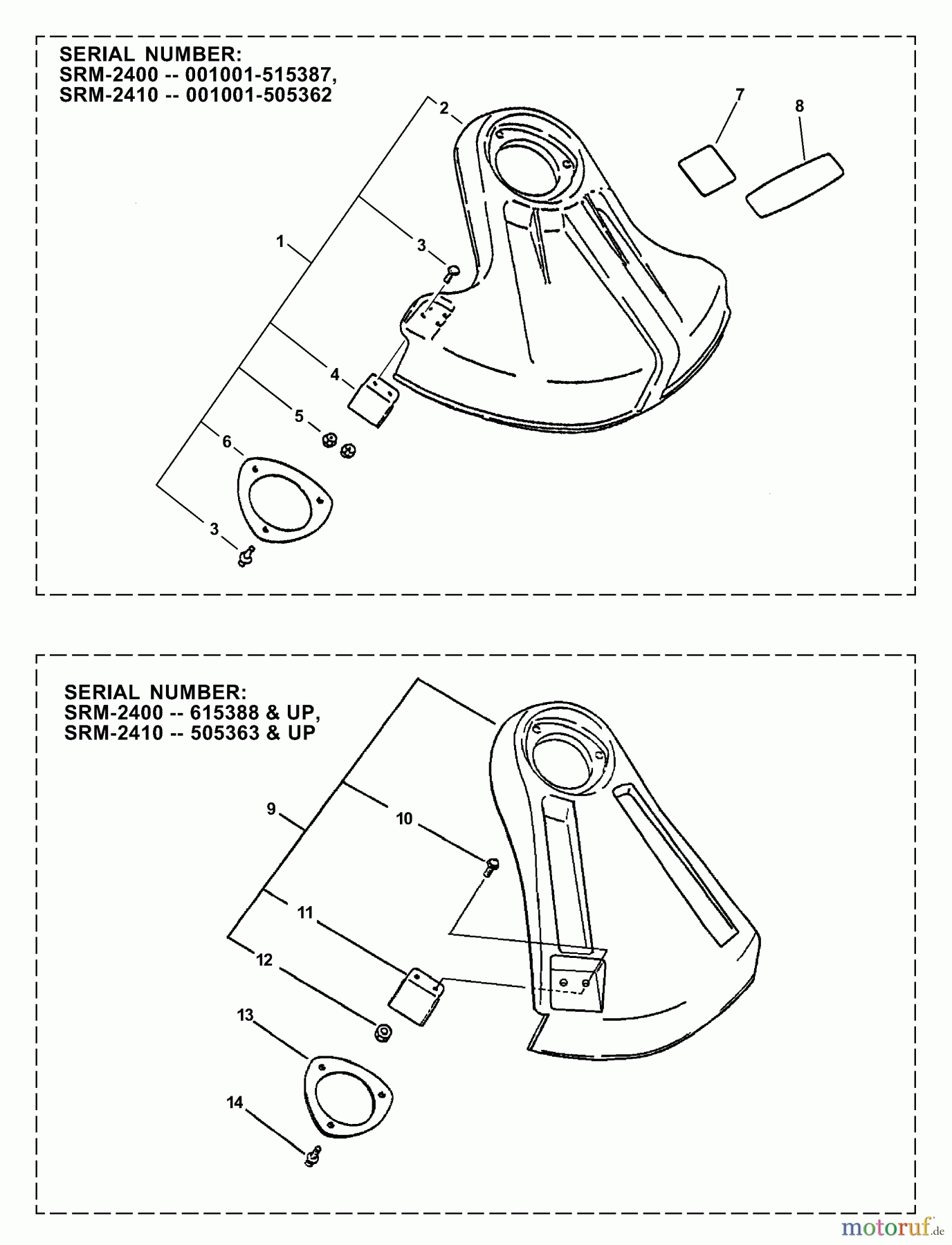  Echo Trimmer, Faden / Bürste SRM-2400 - Echo String Trimmer (Type 1E) Shields