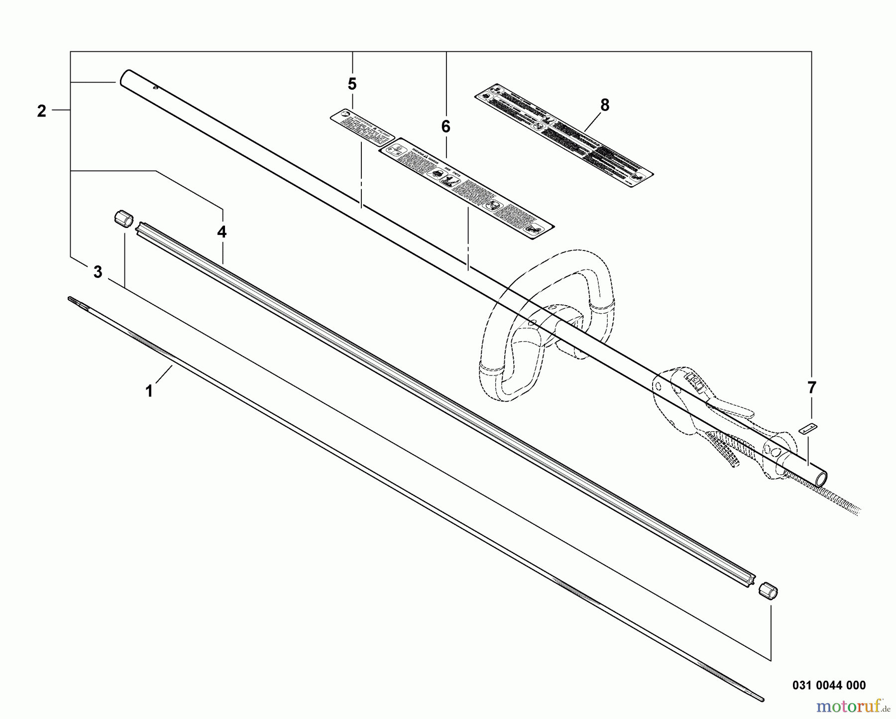  Echo Trimmer, Faden / Bürste SRM-251E - Echo String Trimmer, S/N:10001001 - 10999999 Main Pipe, Flexible Driveshaft