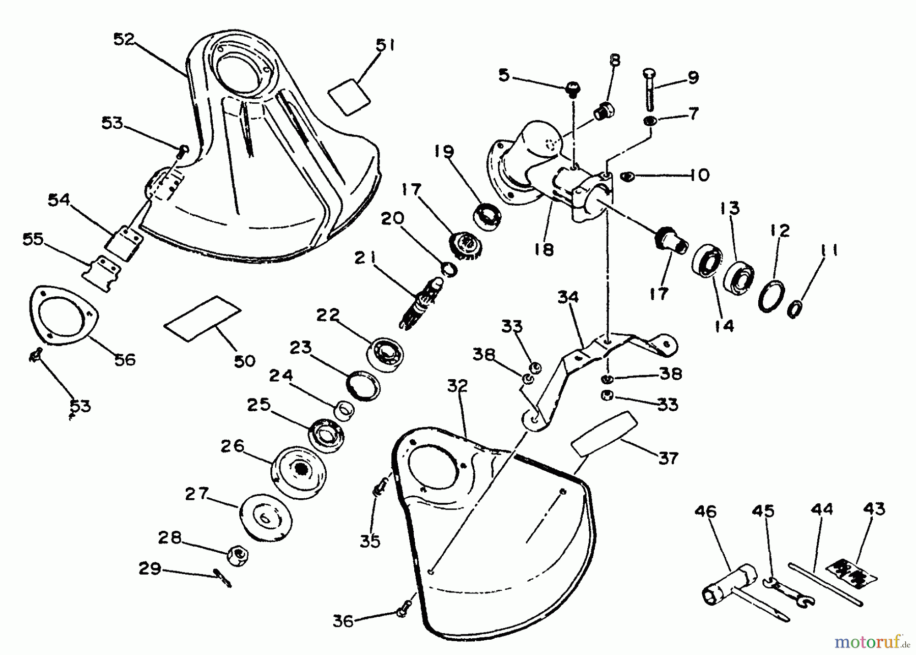  Echo Trimmer, Faden / Bürste SRM-3000 - Echo String Trimmer, S/N:001001 - 021090 Shield, Gear Case, Tools