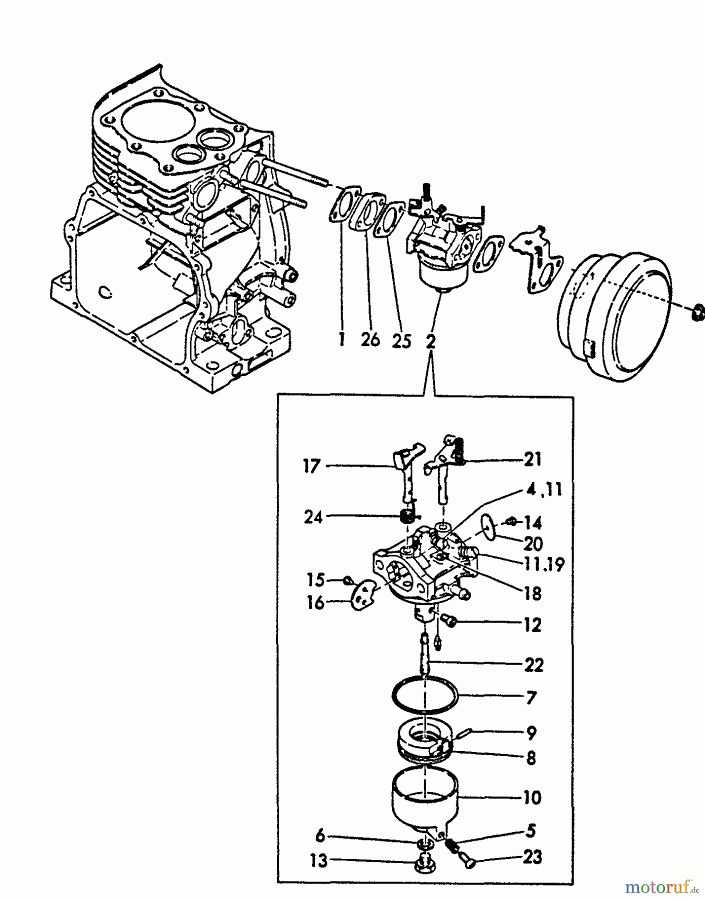  Echo Stromerzeuger EG-2300 - Echo Portable Generator, S/N: 01001 - 03371 Carburetor