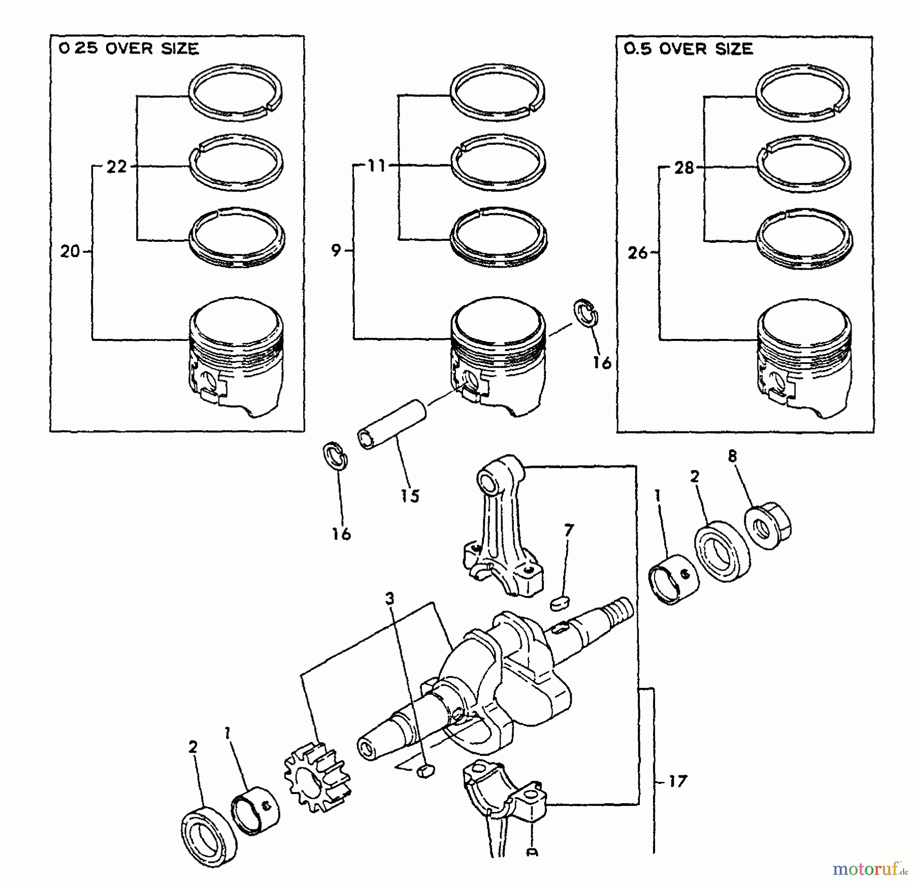 Echo Stromerzeuger EG-750 - Echo Portable Generator Bearing, Crankshaft, Piston, Rod