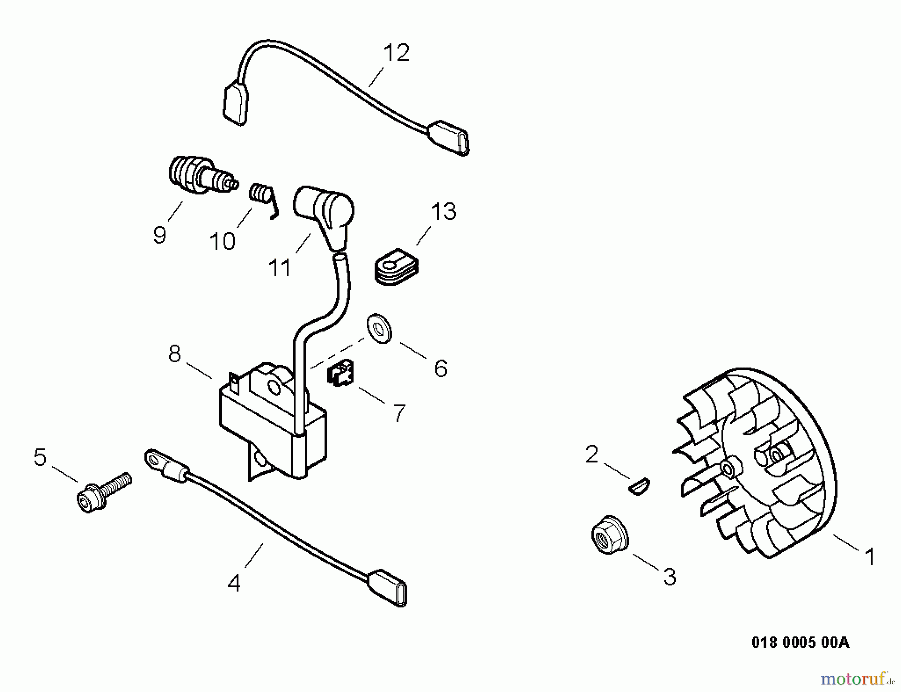  Echo Sägen, Kettensägen CS-420ES - Echo Chainsaw, S/N: 20001001 - 20999999 Flywheel, Ignition Coil