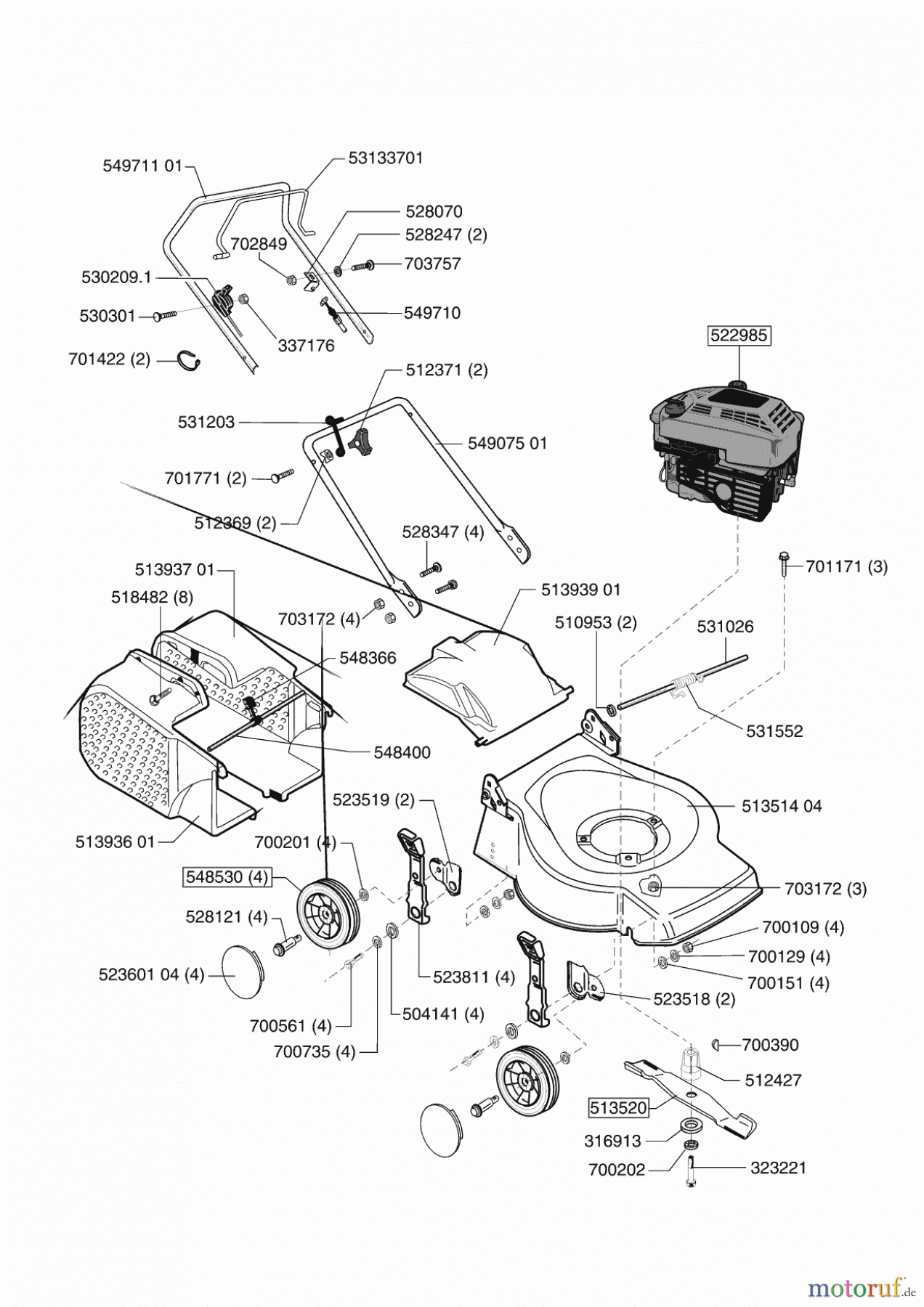  Ginge Gartentechnik Benzinrasenmäher Rasaero 46 B Seite 1
