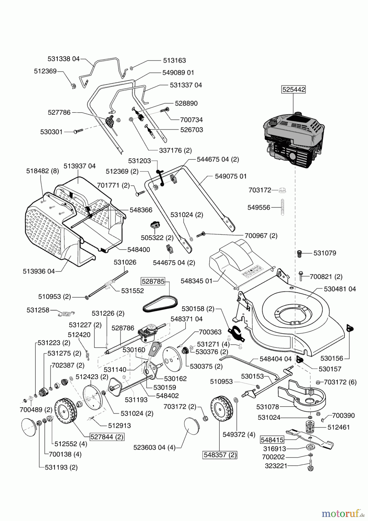  Ginge Gartentechnik Benzinrasenmäher Comfort 52 B Auto Seite 1