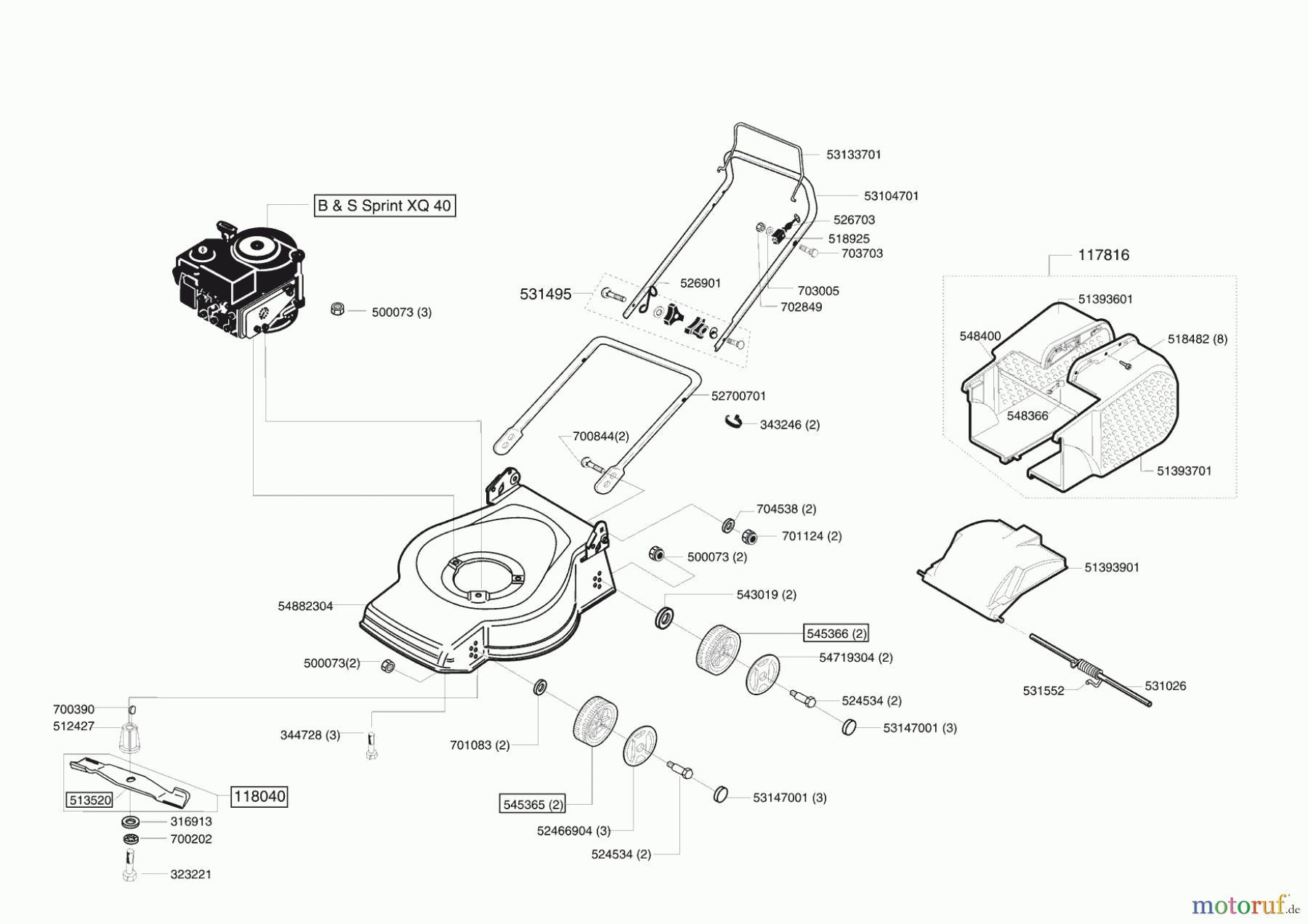  Ginge Gartentechnik Benzinrasenmäher Rasaero 460 Seite 1