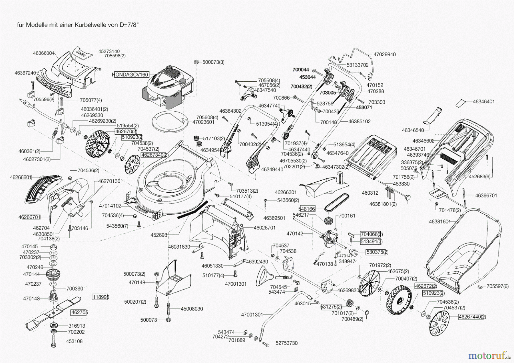  Powerline Gartentechnik Benzinrasenmäher 5200 BRV-H   01/2007 - 04/2012 Seite 1