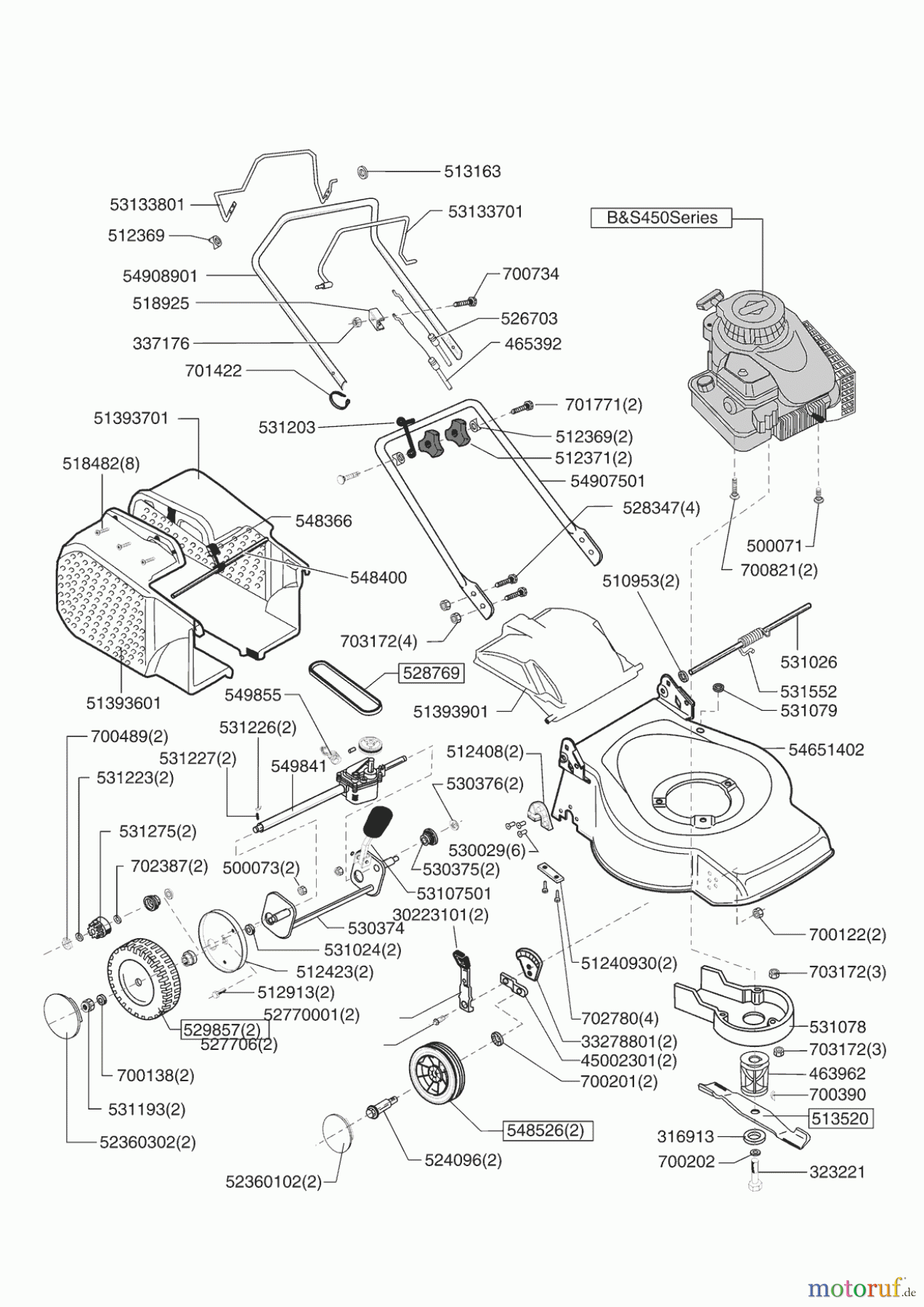  GardensBest Gartentechnik Benzinrasenmäher 46 BR Seite 1