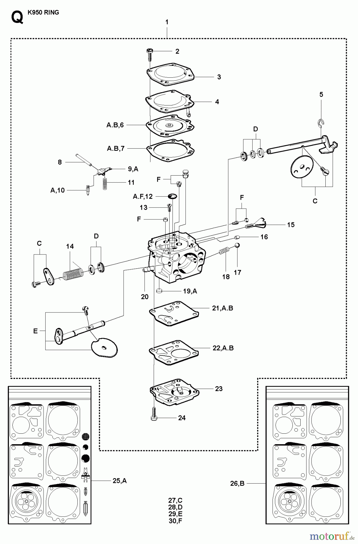  Trennschneider, Cut-Off K950 Ring, 2007-01 CARBURETOR DETAILS