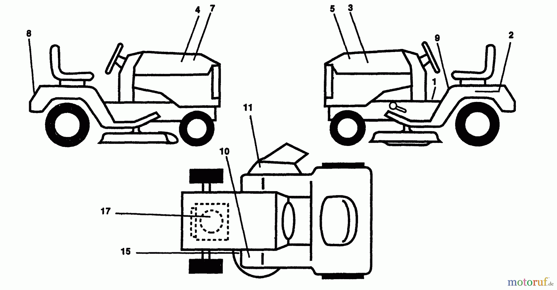  Husqvarna Rasen und Garten Traktoren YT 150 (954840021) (HCYT150A) - Husqvarna Yard Tractor (1996-01 to 1996-03) Decals
