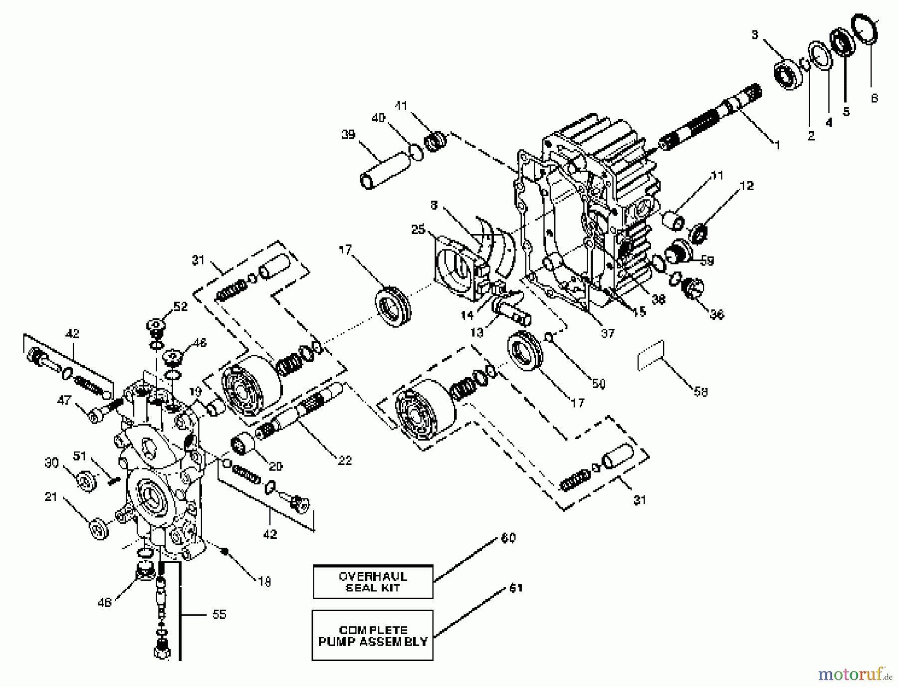  Husqvarna Rasen und Garten Traktoren YT 161H (127589) (H16H44B) - Husqvarna Yard Tractor (1990-11 & After) Pump Assembly
