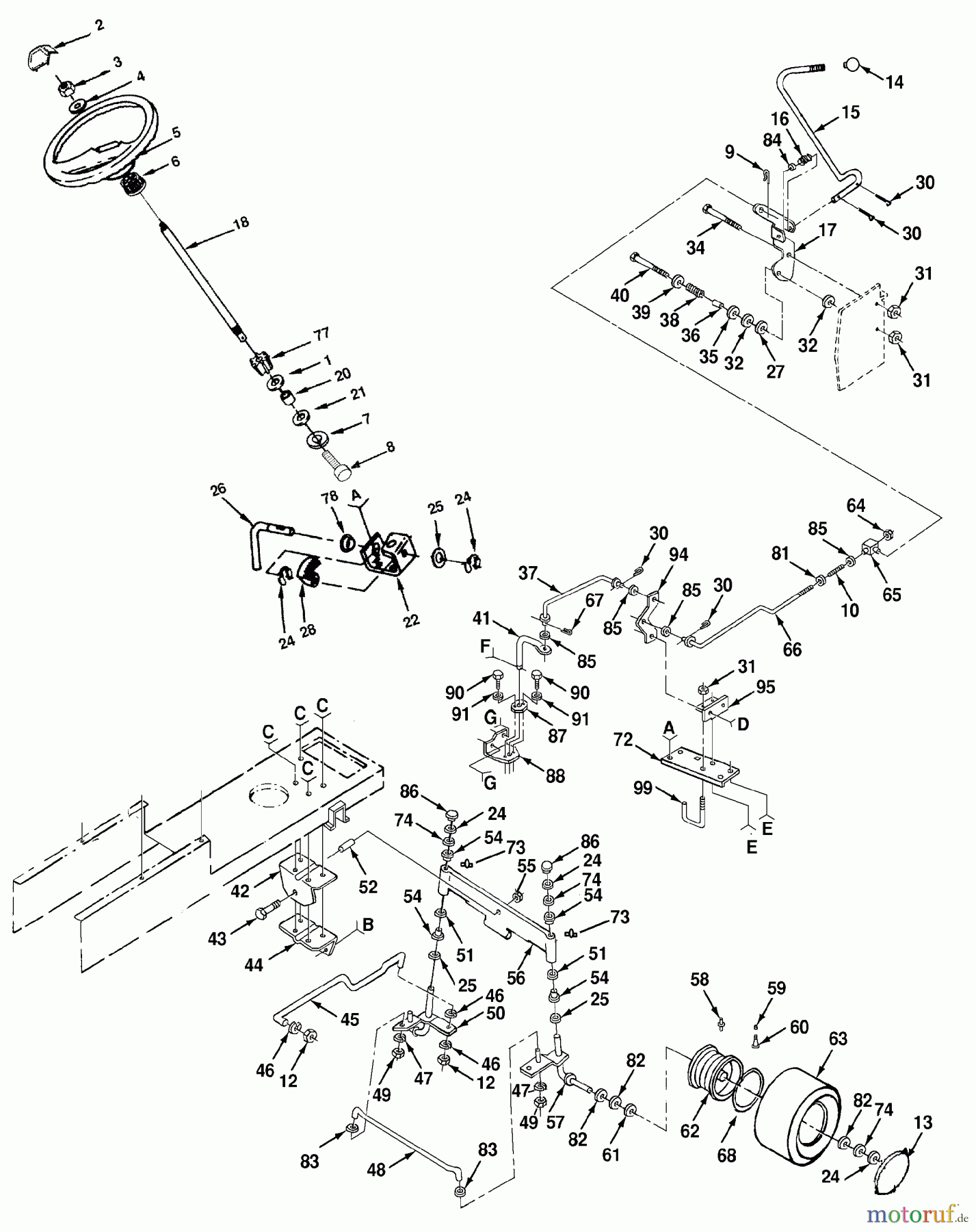  Husqvarna Rasen und Garten Traktoren YT 161H (127589) (H16H44B) - Husqvarna Yard Tractor (1990-11 & After) Steering Assembly (Part 1)