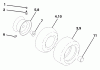 Husqvarna LTH 130 (954140005D) - Lawn Tractor (1998-02 & After) Listas de piezas de repuesto y dibujos Wheels & Tires