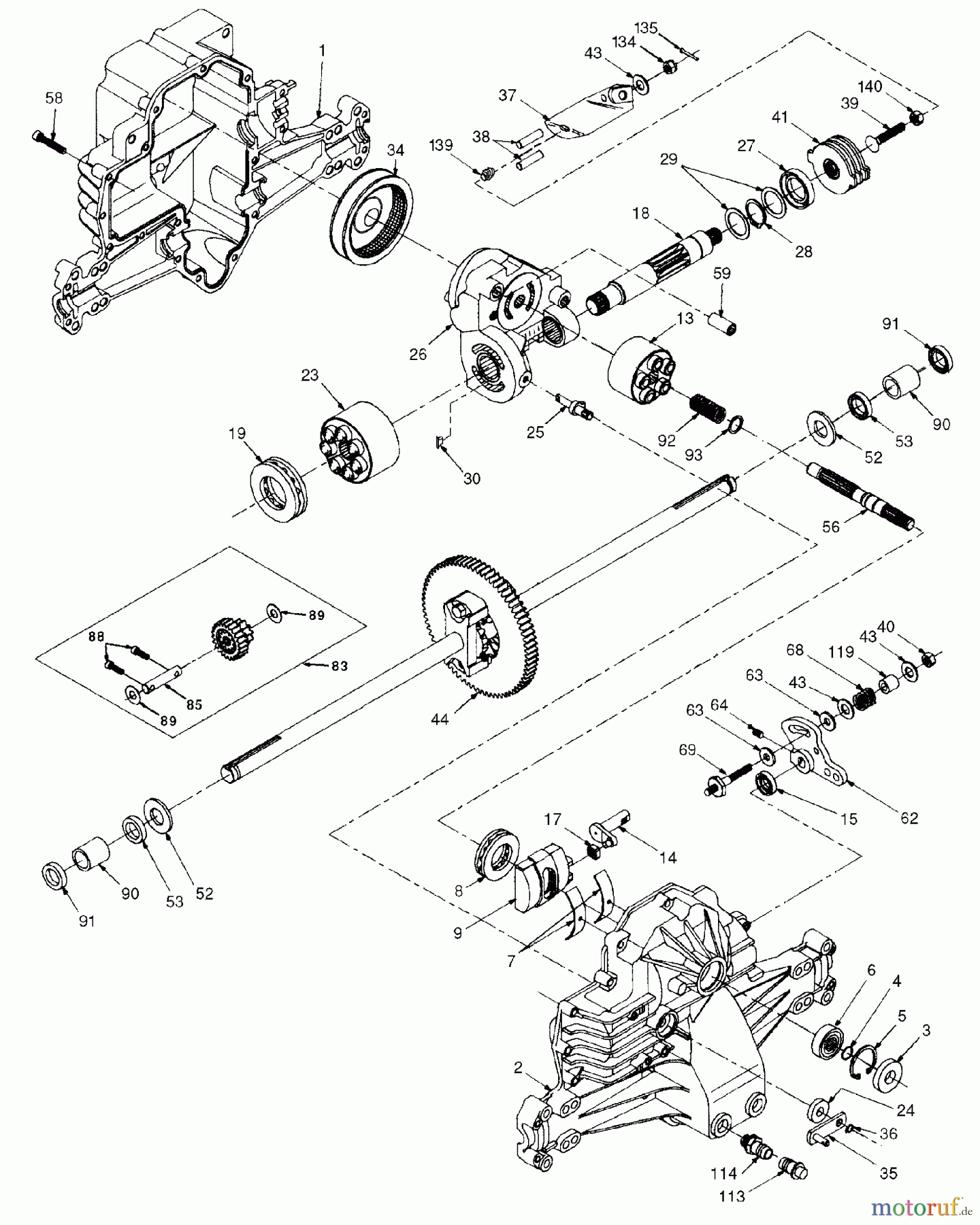  Husqvarna Rasen und Garten Traktoren YTH 180 (954830145A) - Husqvarna Yard Tractor (1995-10 & After) Hydro Transaxle (Model Number 0310-0650)