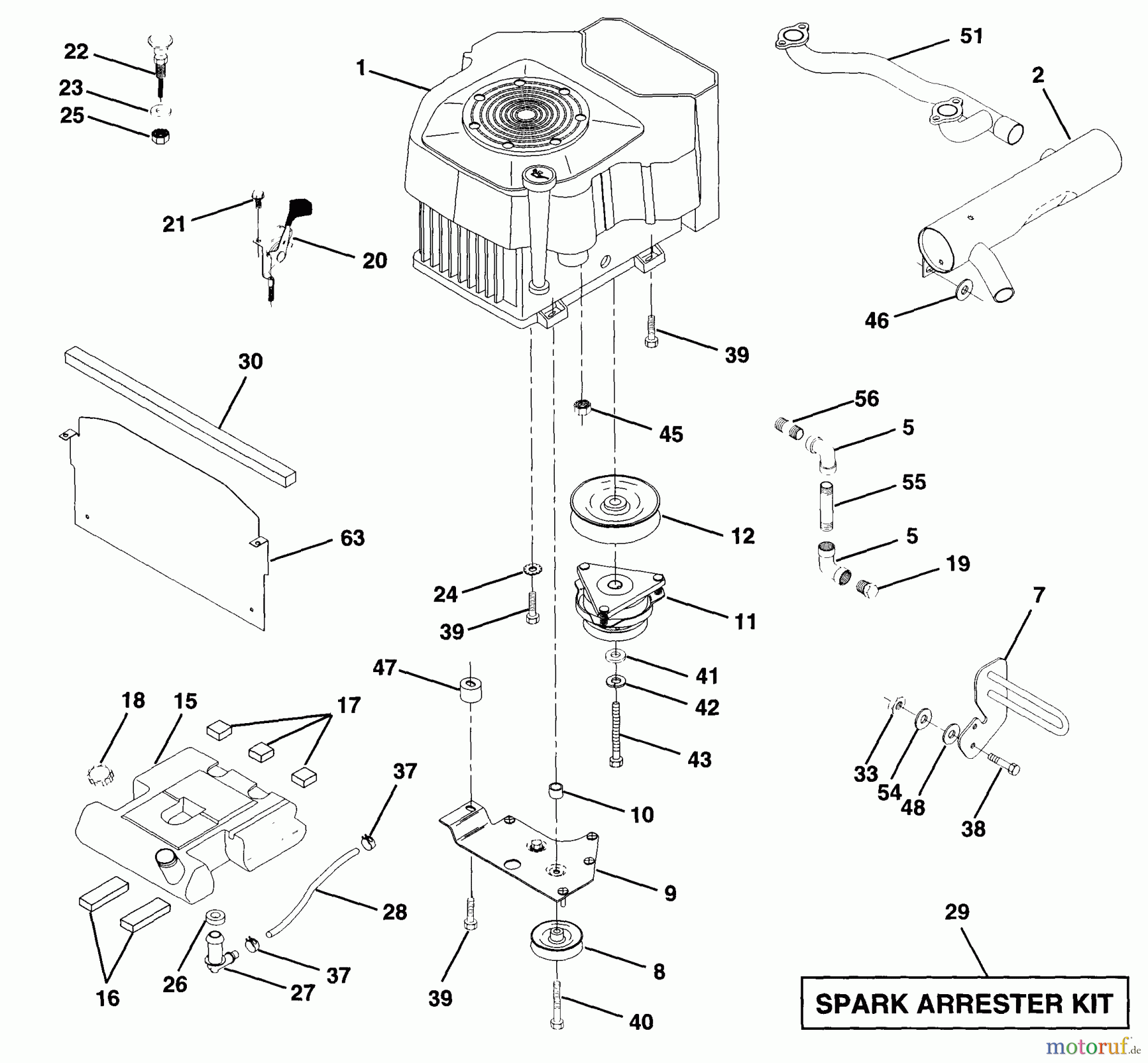  Husqvarna Rasen und Garten Traktoren GT 200 (954140011A) - Husqvarna Garden Tractor (1997-12 & After) Engine