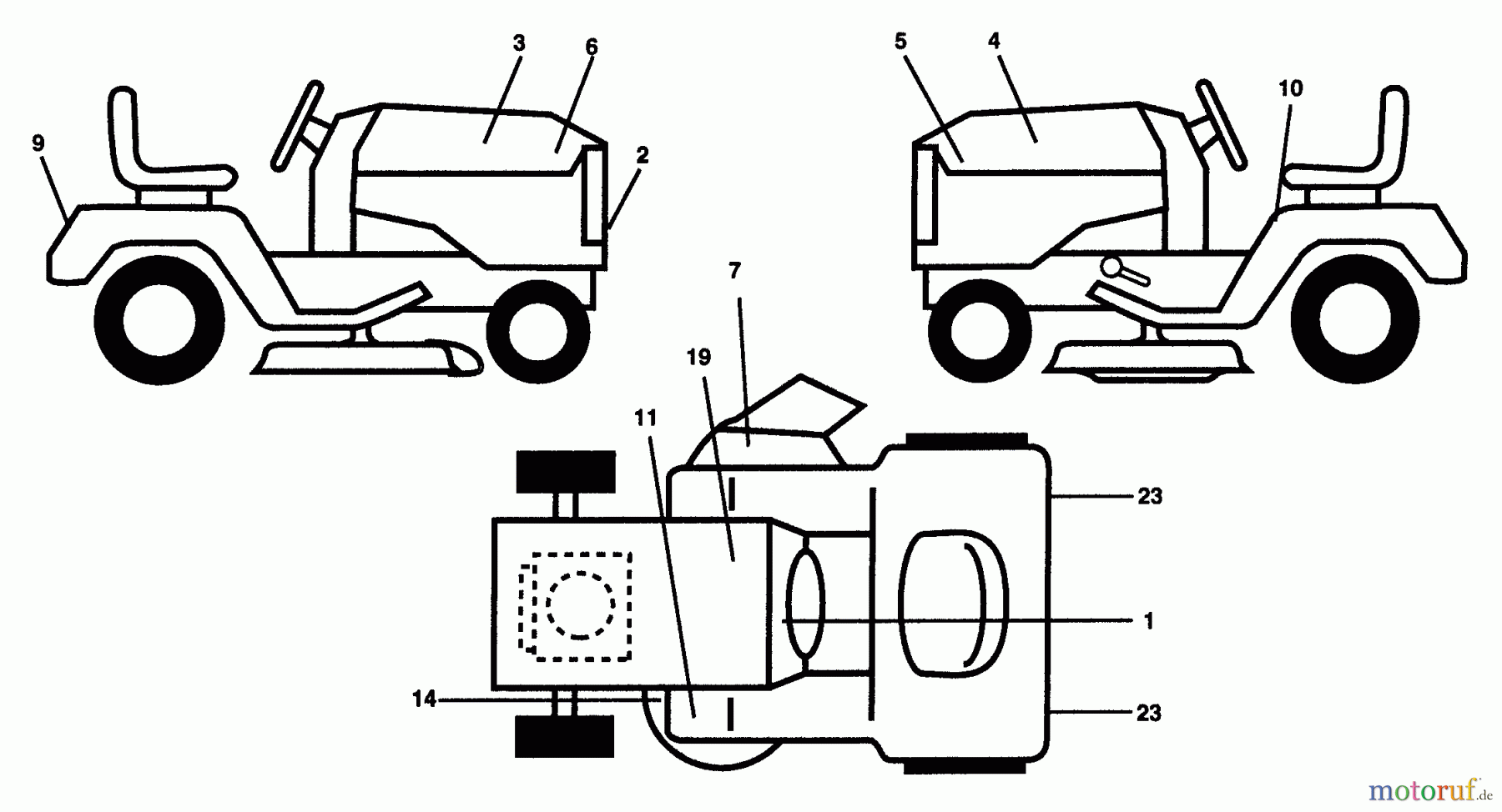  Husqvarna Rasen und Garten Traktoren GT 200 (HN2050A) - Husqvarna Garden Tractor (1993-12 & After) Decals