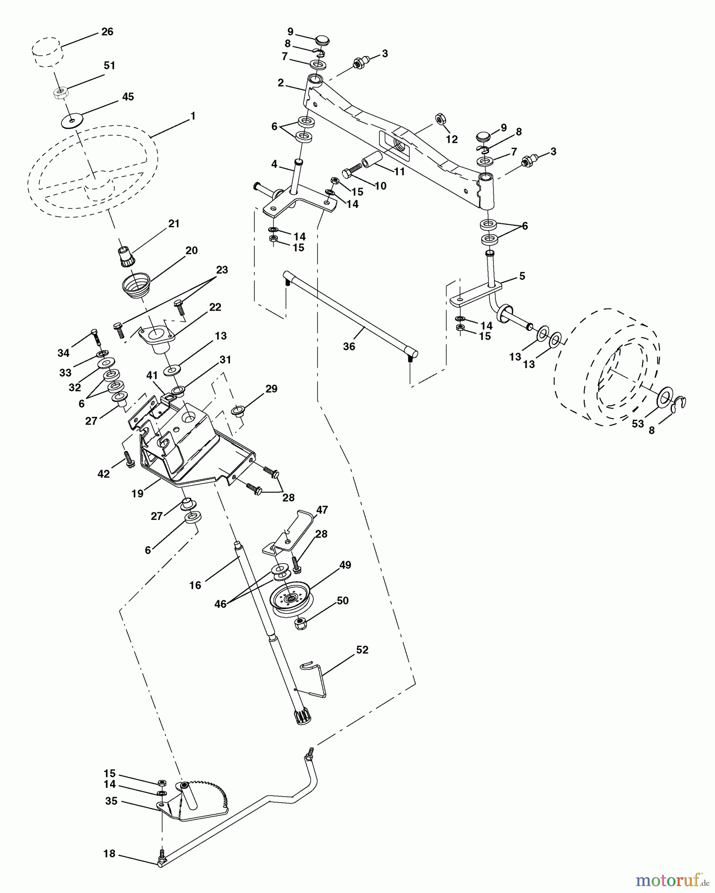  Husqvarna Rasen und Garten Traktoren GTH 2548 (960230003) (917.279100) - Husqvarna Garden Tractor (2004-12 & After) (Sears Craftsman) Steering Assembly