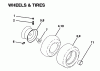 Husqvarna LTH 130 (954140005A) - Lawn Tractor (1997-12 & After) Listas de piezas de repuesto y dibujos Wheels & Tires