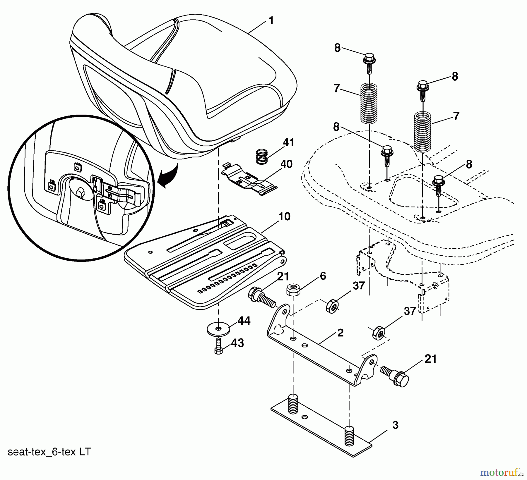  Husqvarna Rasen und Garten Traktoren LTH 18538 (917.289600) - Husqvarna Lawn Tractor (SEARS) (2010-05 & After) (Sears Craftsman) Seat Assembly