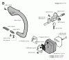 Jonsered 2050 - Chainsaw (1994-09) Listas de piezas de repuesto y dibujos FRONT HANDLE MUFFLER OIL PUMP