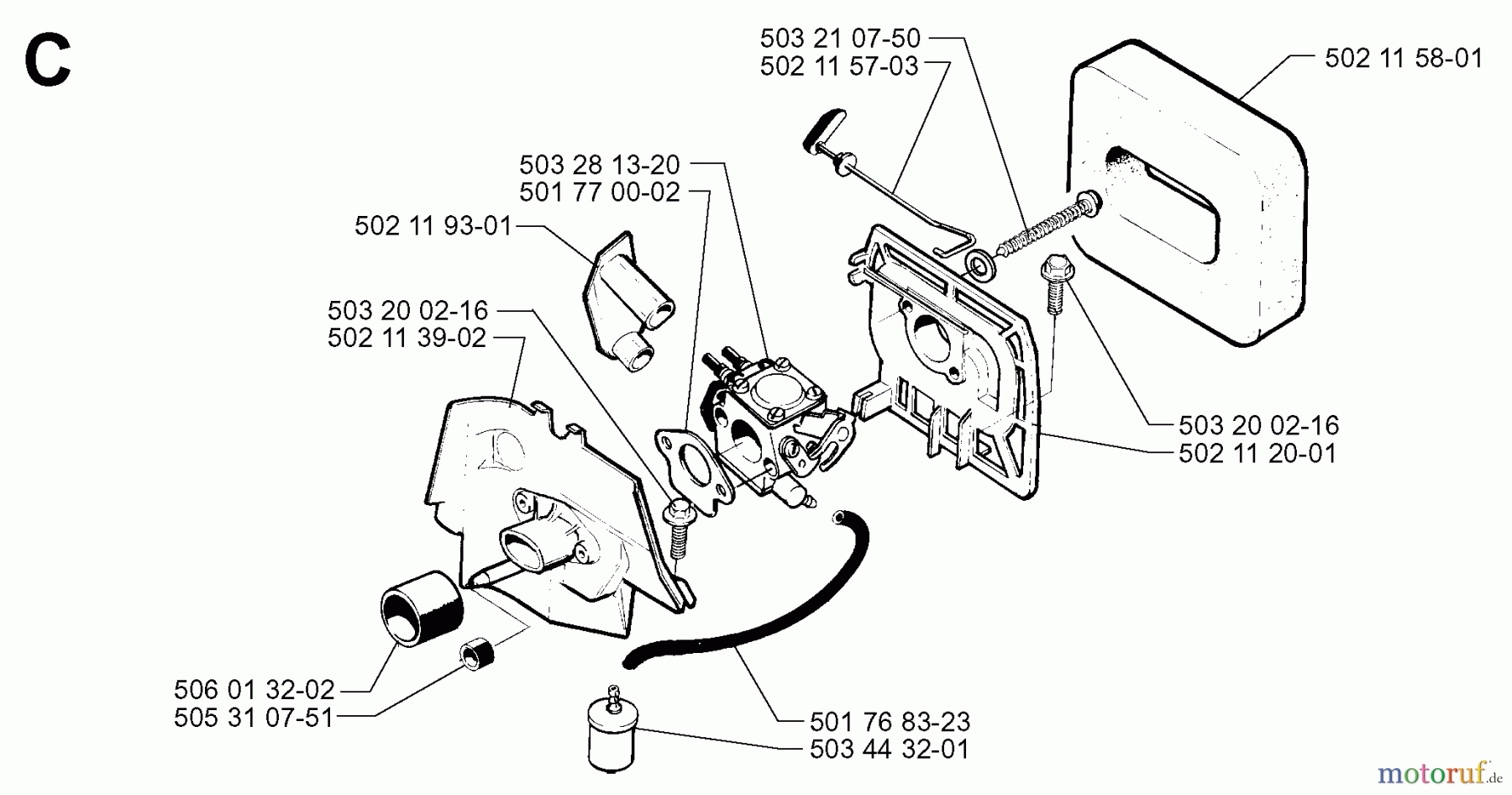  Jonsered Motorsensen, Trimmer GR41 - Jonsered String/Brush Trimmer (1998-06) CARBURETOR AIR FILTER