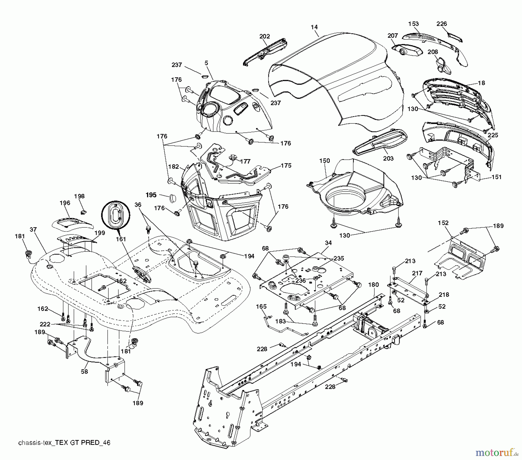  Jonsered Rasen  und Garten Traktoren LT2227 A2 (96041014601) - Jonsered Lawn & Garden Tractor (2011-04) CHASSIS ENCLOSURES