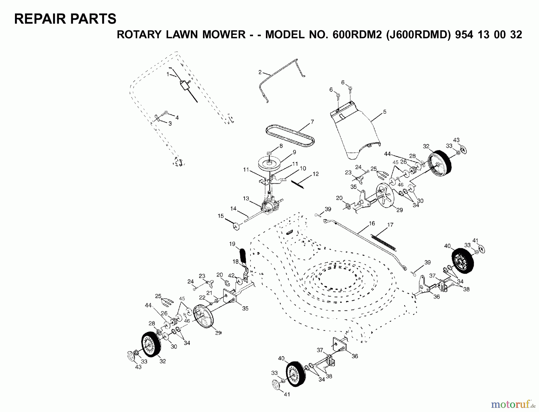 Jonsered Rasenmäher 600RDM2 (J600RDMD, 954130032) - Jonsered Walk-Behind Mower (2000-02) PRODUCT COMPLETE #2