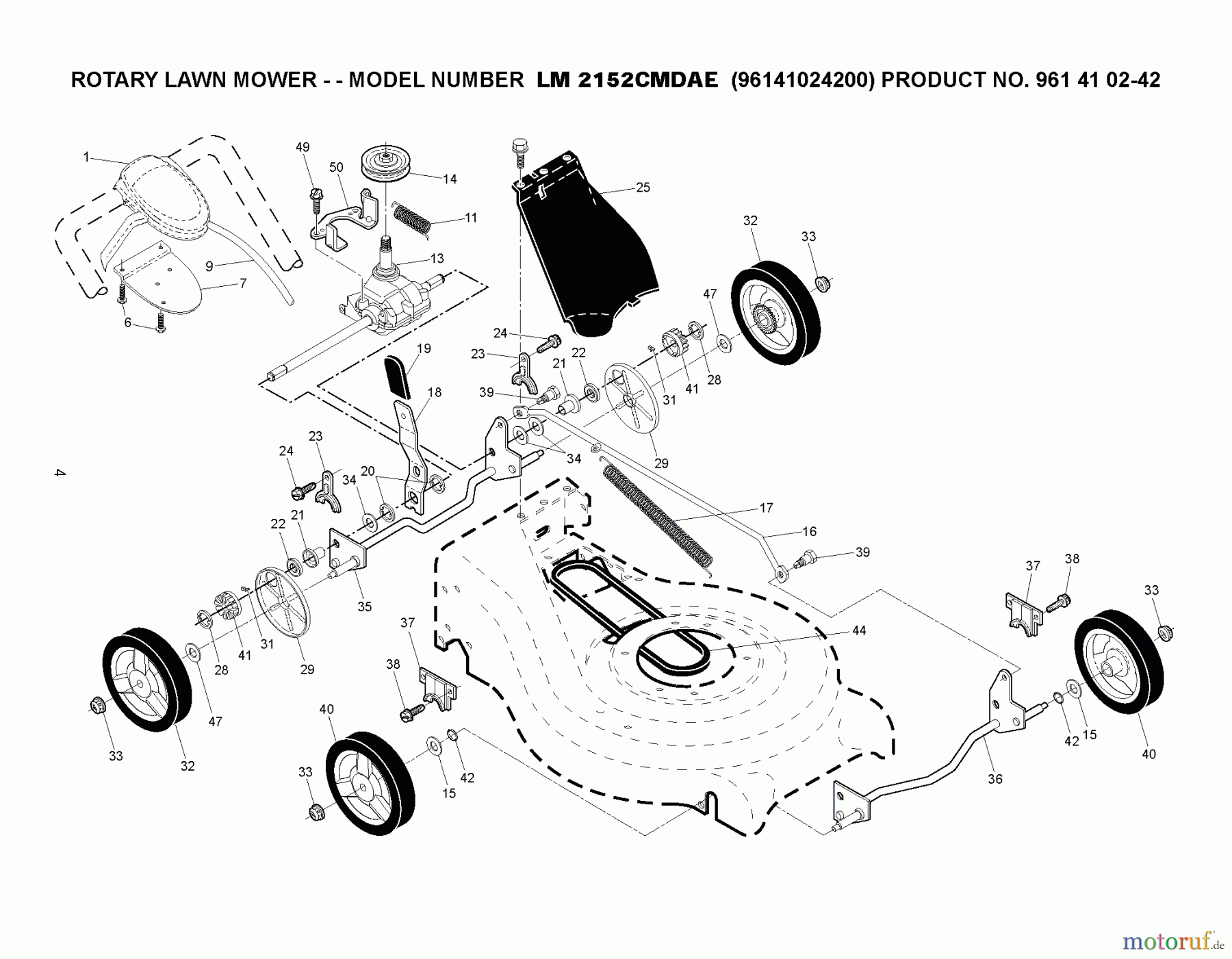  Jonsered Rasenmäher LM2152CMDAE (96141024200) - Jonsered Walk-Behind Mower (2011-05) DRIVE