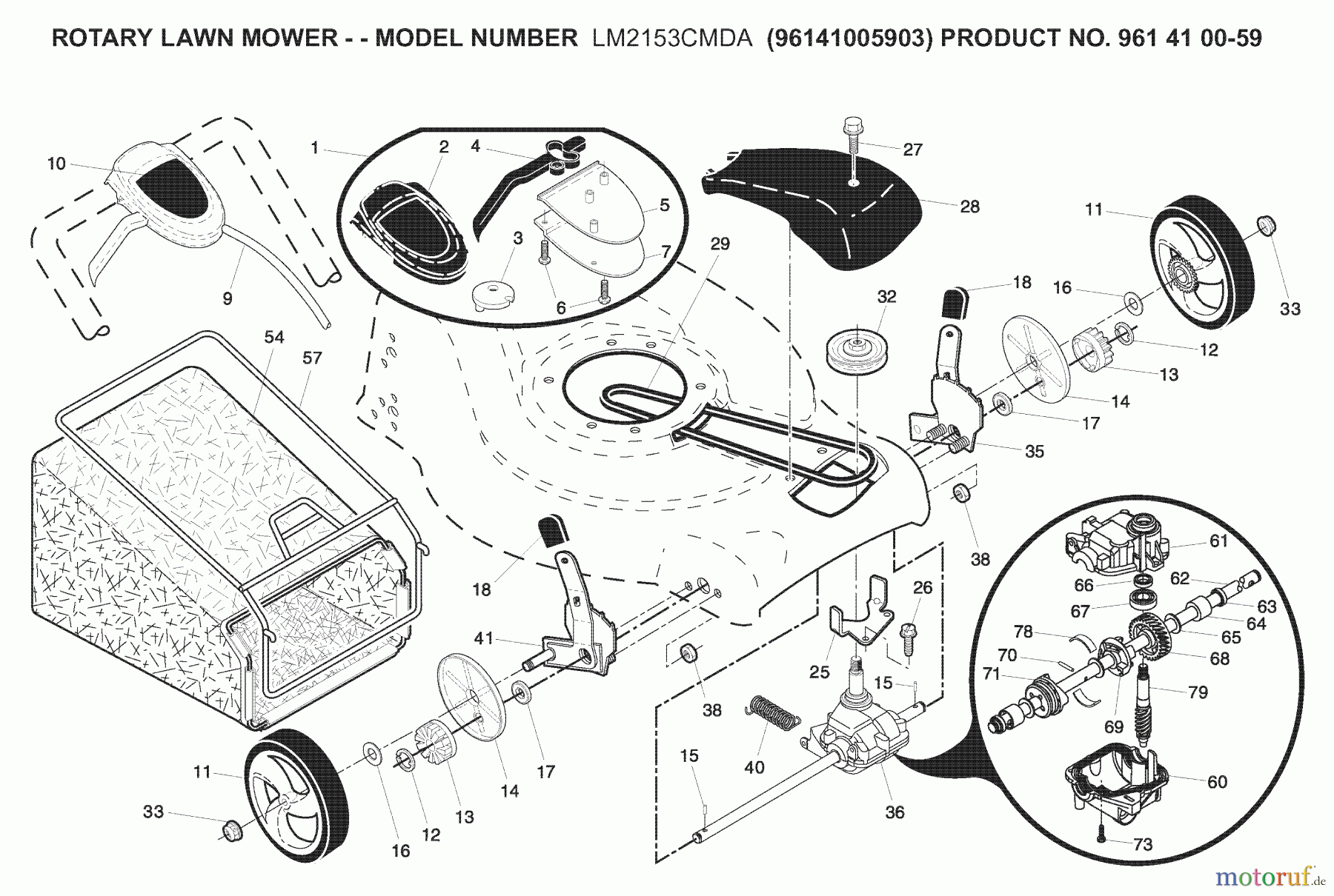  Jonsered Rasenmäher LM2153CMDA (96141005903) - Jonsered Walk-Behind Mower (2008-02) PRODUCT COMPLETE #2