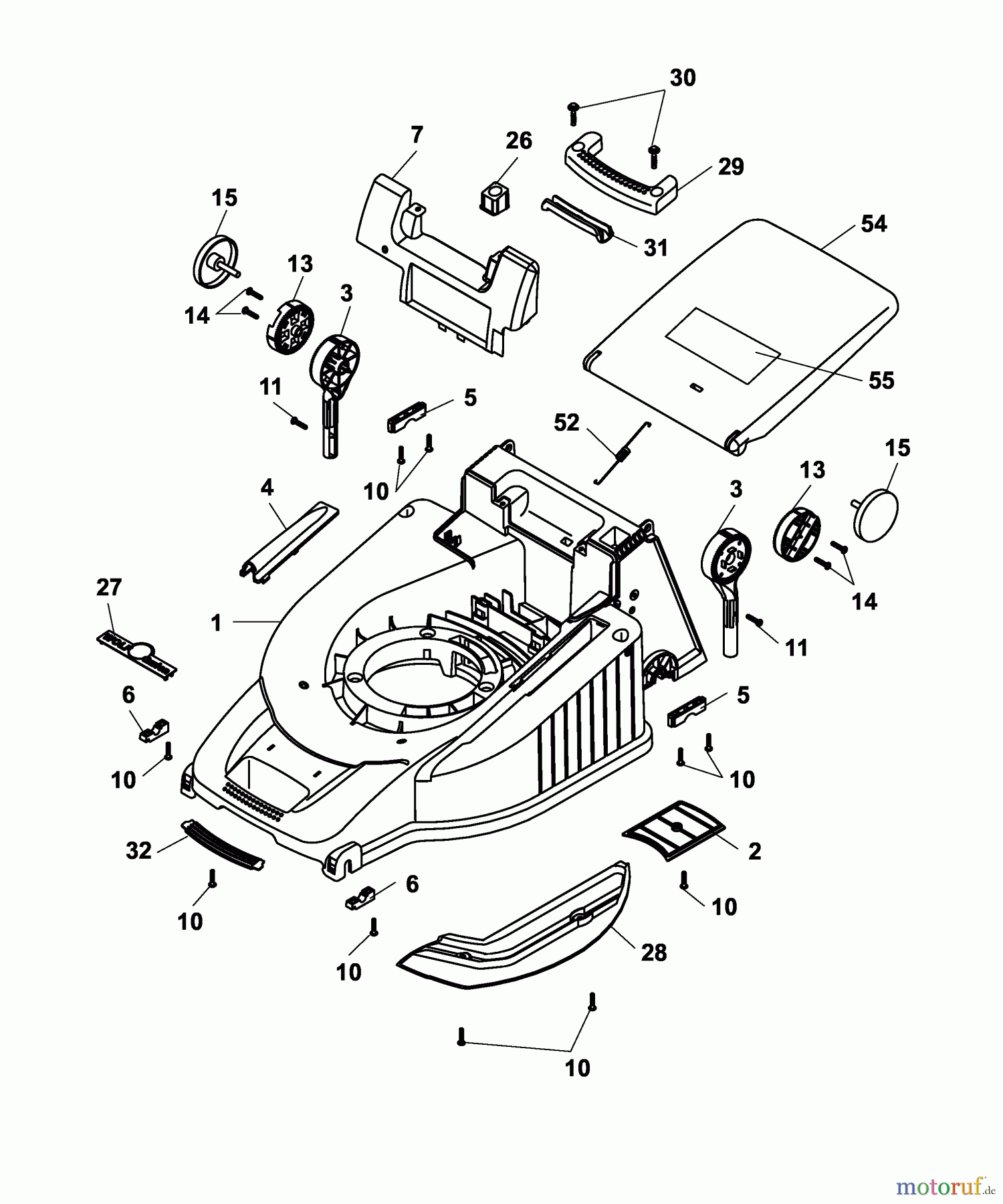  Wolf-Garten Petrol mower Power Edition 40 H 4011005 Series B  (2003) Deck housing