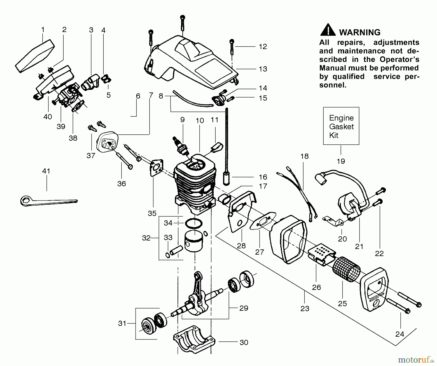  Poulan / Weed Eater Motorsägen 1900 - Poulan Patriot Chainsaw Engine Assembly