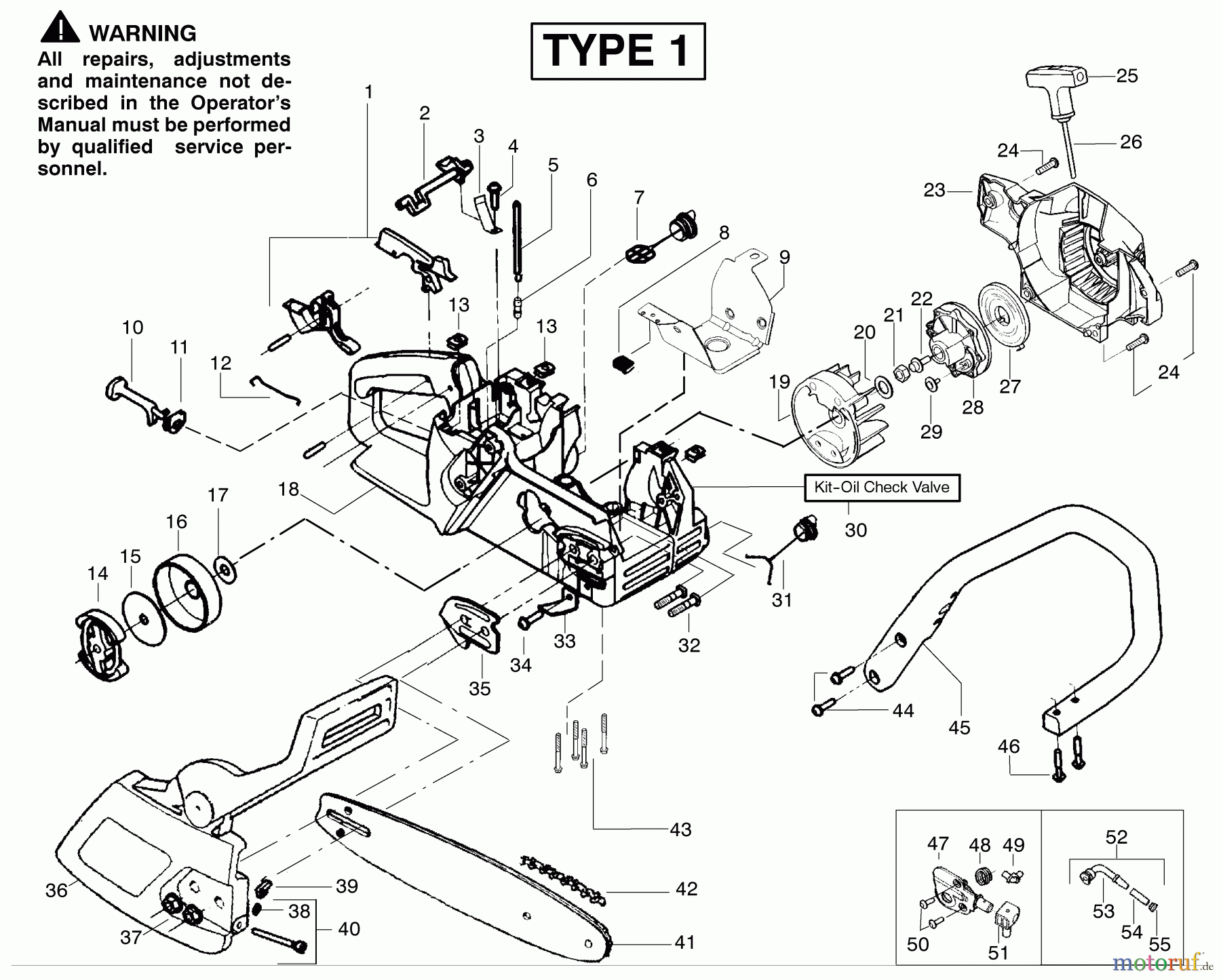  Poulan / Weed Eater Motorsägen 1975LE (Type 1) - Poulan Woodshark Chainsaw Handle & External Assembly Type 1