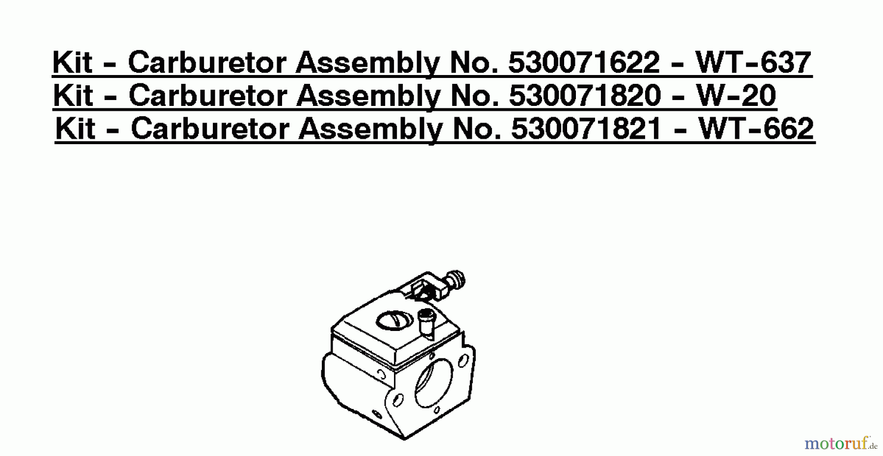  Poulan / Weed Eater Motorsägen 2050LE (Type 1) - Poulan Pioneer Chainsaw Kit - Carburetor Assembly