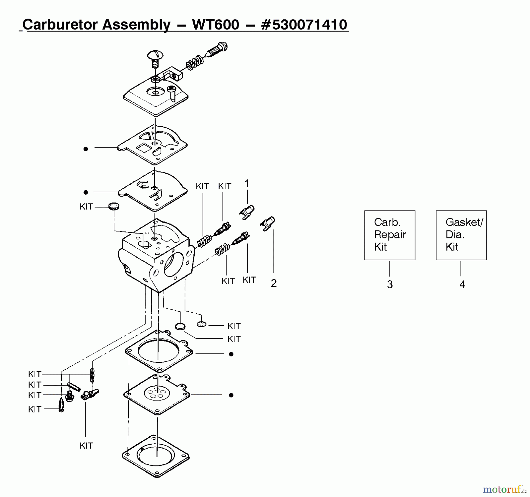  Poulan / Weed Eater Motorsägen 2175LE - Poulan Wildthing Chainsaw Carburetor Assembly (WT600) 530071410